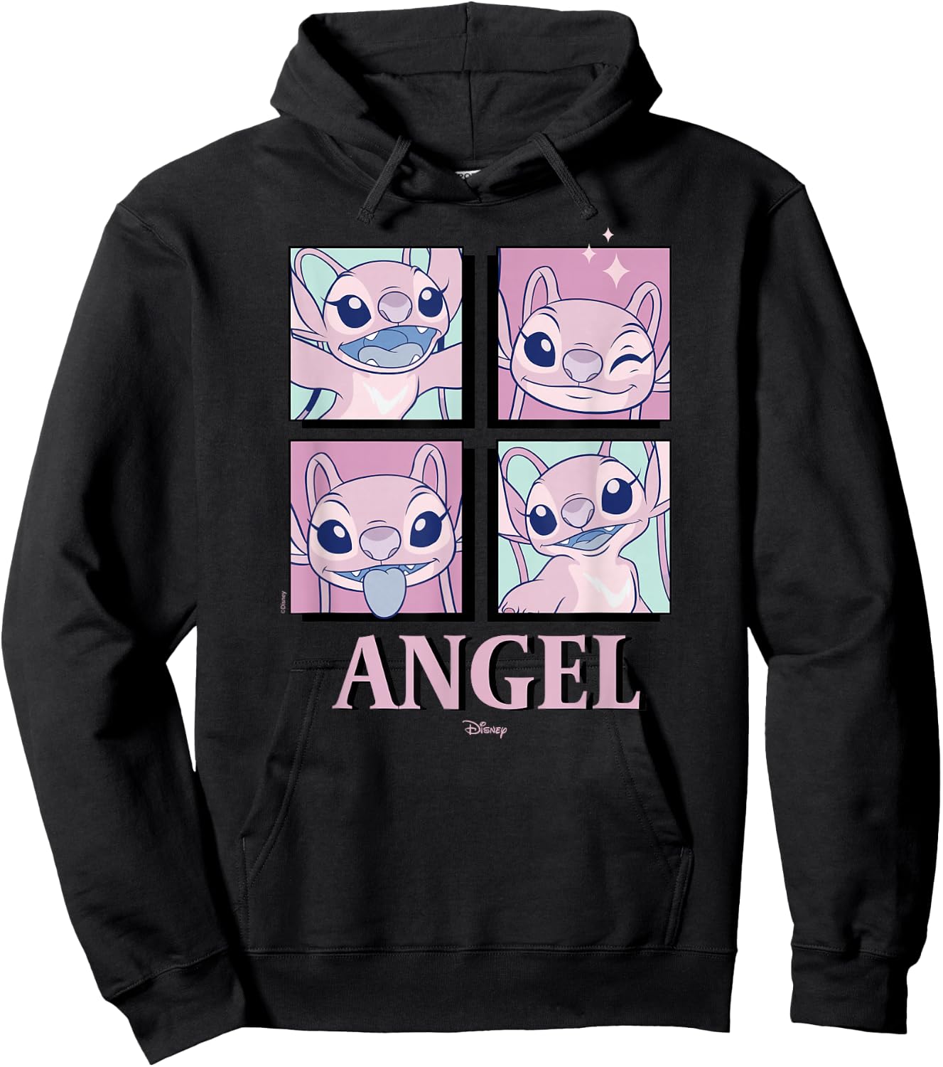 Lilo & Stitch - Angel Grid Hoodie - Hoodie | Black