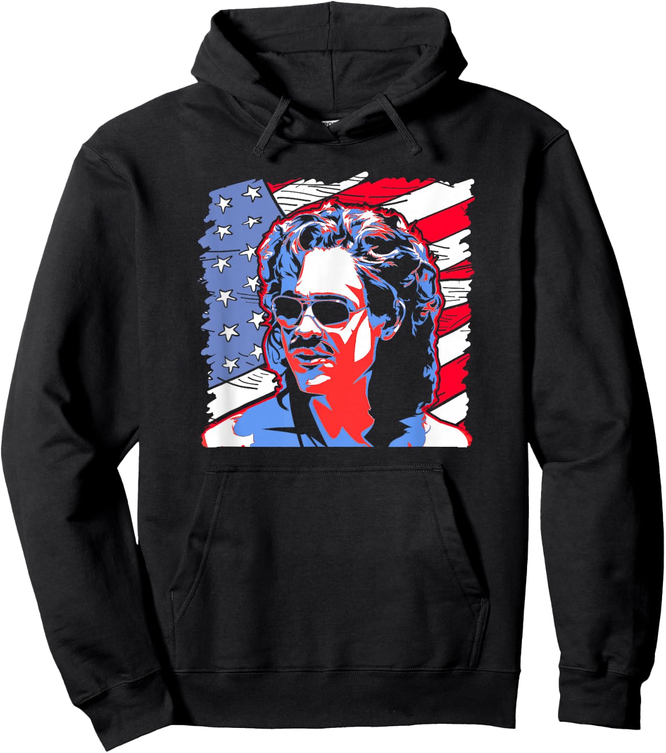 Stranger Things Billy Hargrove Flag USA Boy Americana Hoodie - Hoodie | Black