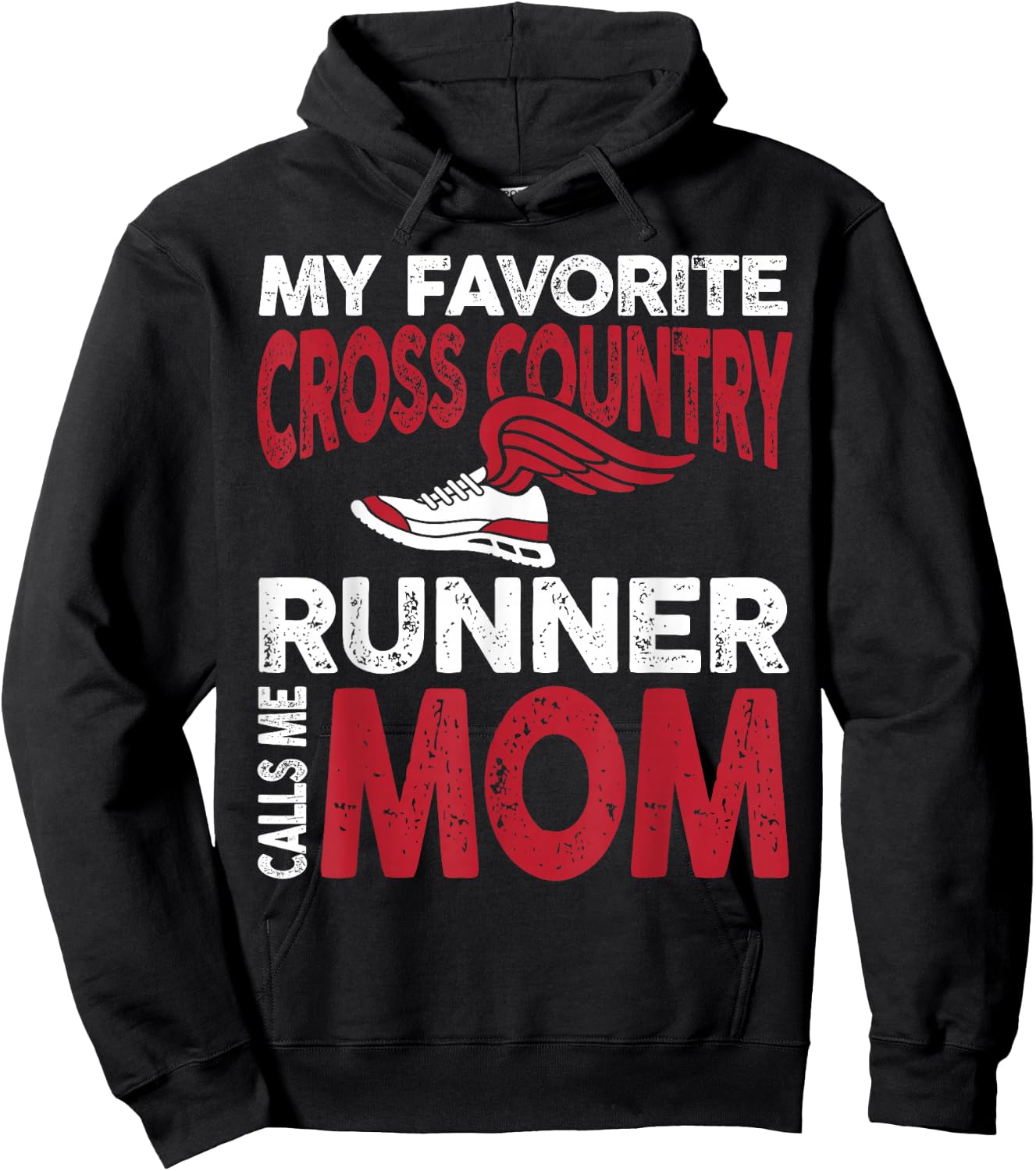 My Favorite Cross Country Runner Calls Me Mom Family Hoodie - Hoodie | Black
