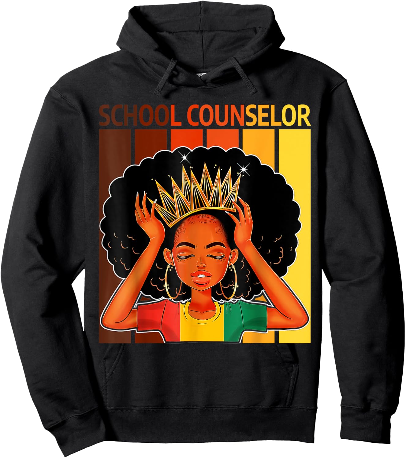 School Counselor Afro African American Black History Month Hoodie - Hoodie | Black