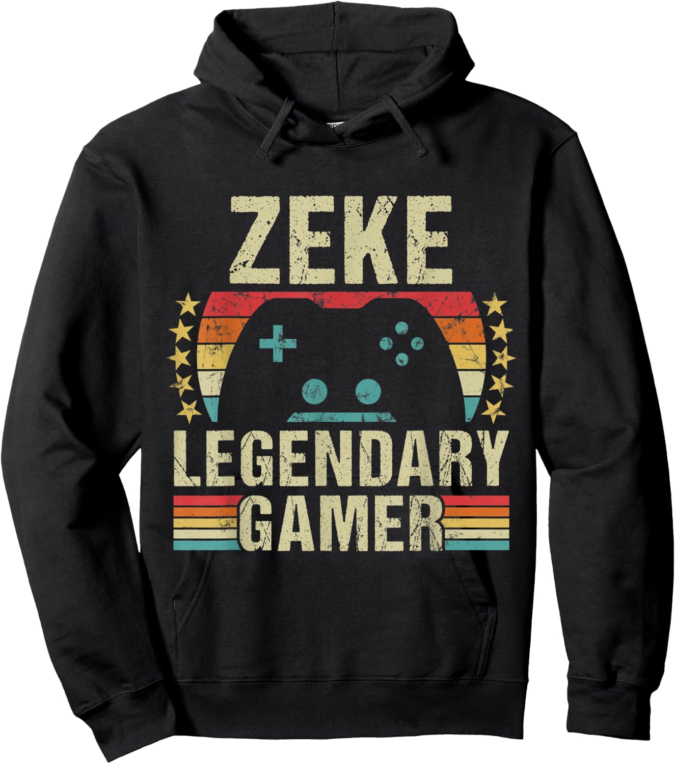 Zeke Gamer Retro Gaming Vintage Game Personalized 70s Hoodie - Hoodie | Black