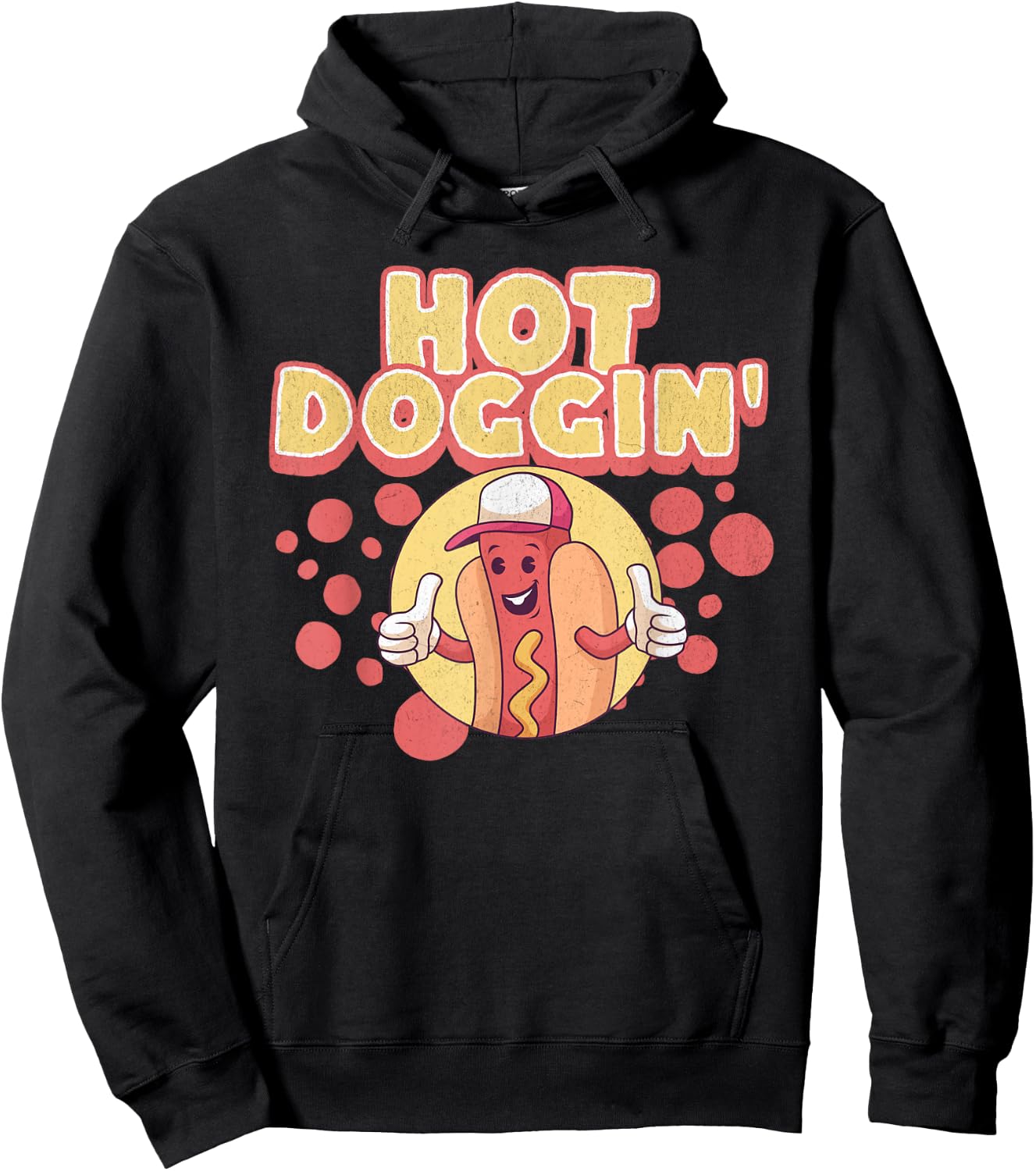 Funny Hot Dog Sausage Wiener Hot Doggin' Women Hoodie - Hoodie | Black