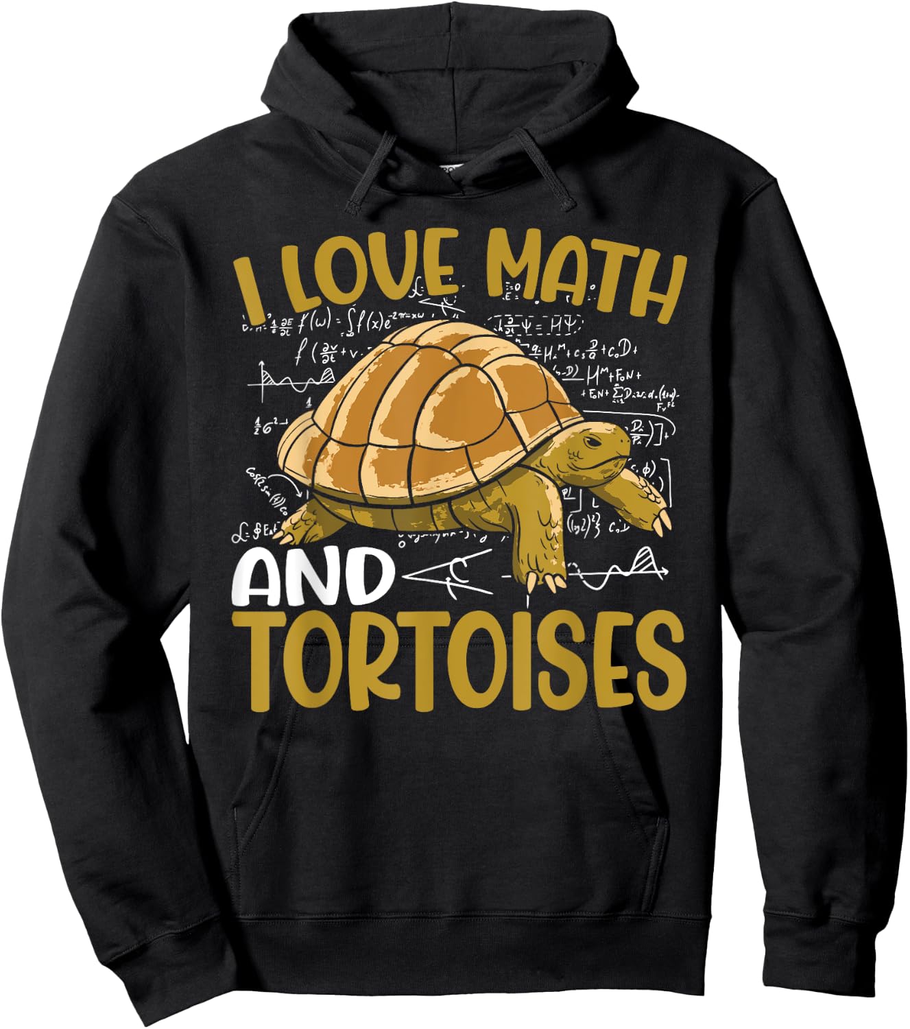 Funny I Love Math And Tortoises Turtle Kids School Hoodie - Hoodie | Black