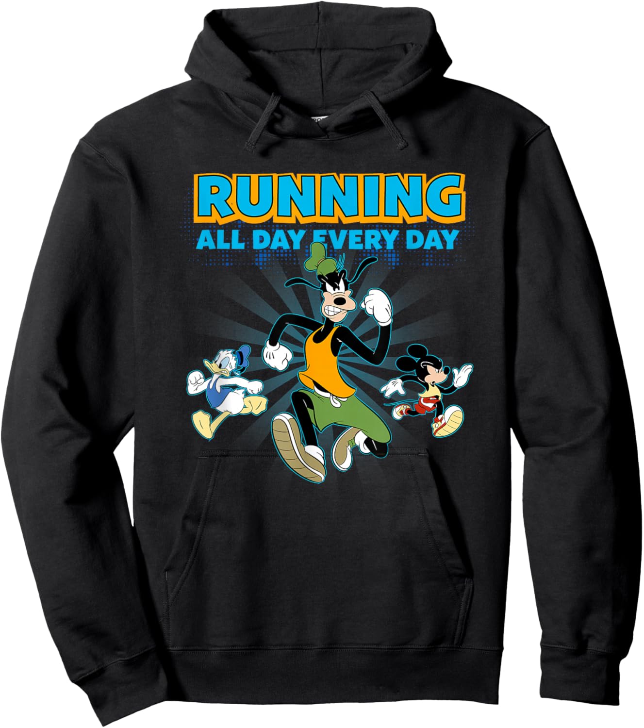 Disney Goofy and Pals Running All Day Every Day Marathon Hoodie - Hoodie | Black
