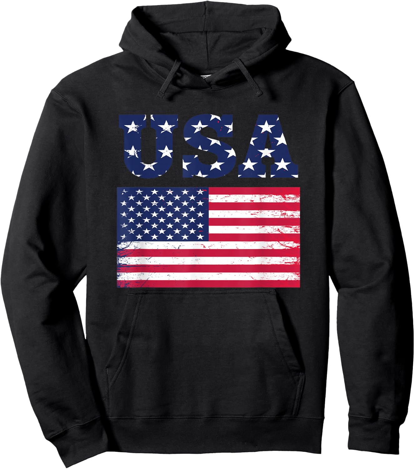 USA Name With American Flag For Americans Hoodie - Hoodie | Black