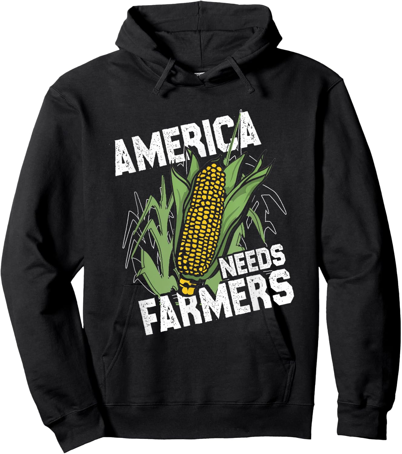America Needs Farmers | Corn Farming | Harvest Farmer Hoodie - Hoodie | Black