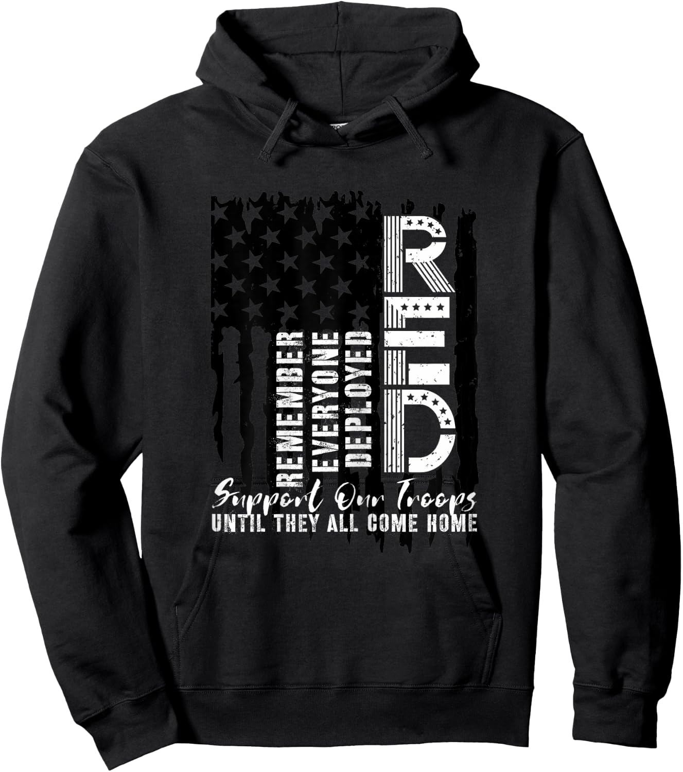 On Friday We Wear Red Friday Military Support troops US Flag Hoodie - Hoodie | Black