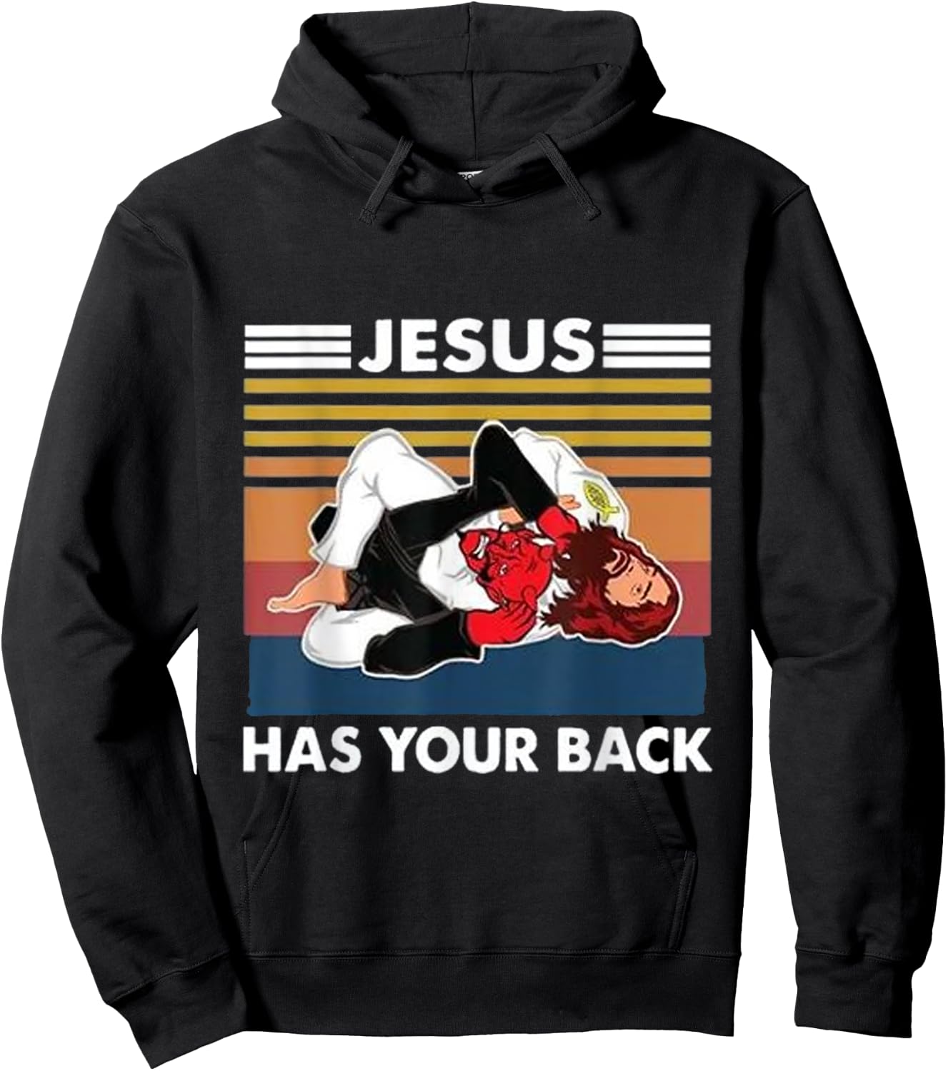 Jesus has your back Karate Hoodie - Hoodie | Black