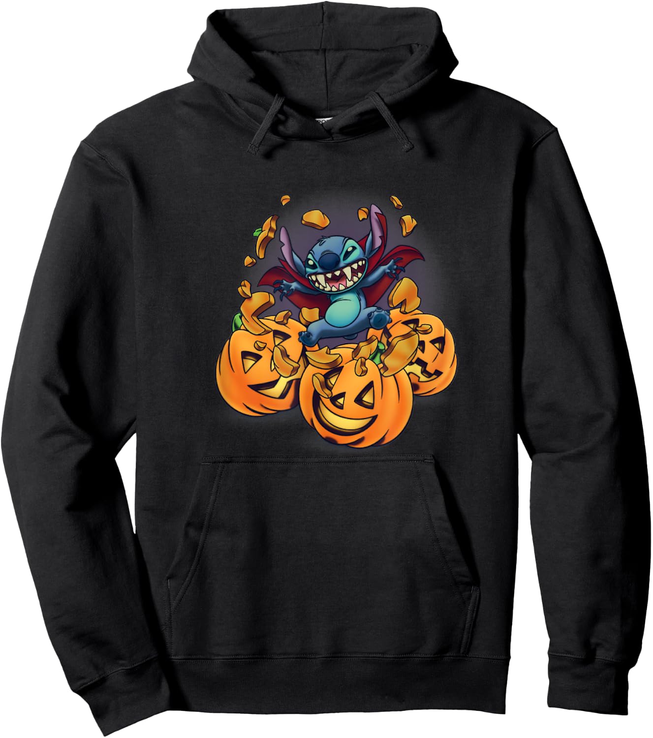 Disney Lilo & Stitch Halloween Cute Stitch Vampire Portrait Hoodie - Hoodie | Black