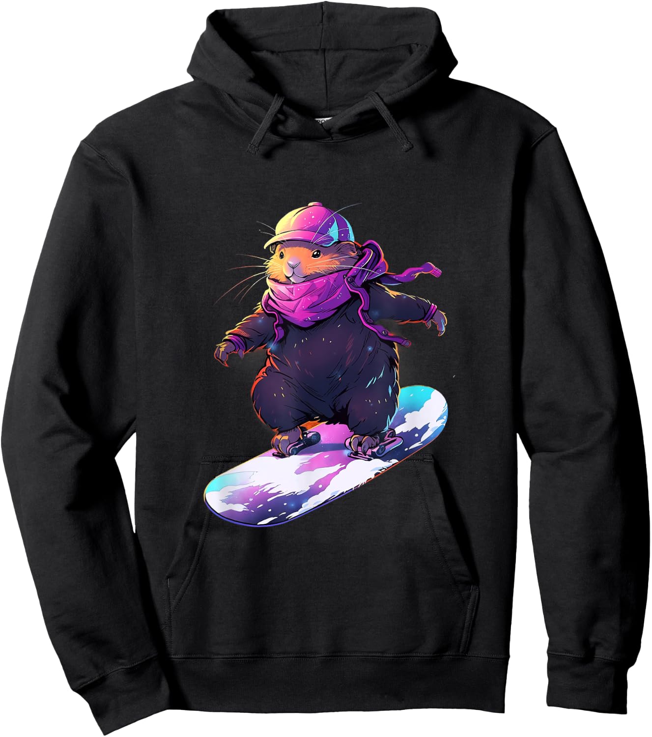 Capybara Snowboard Rider Snowboarder Snowboarder Snowboarder Snowbo Hoodie - Hoodie | Black