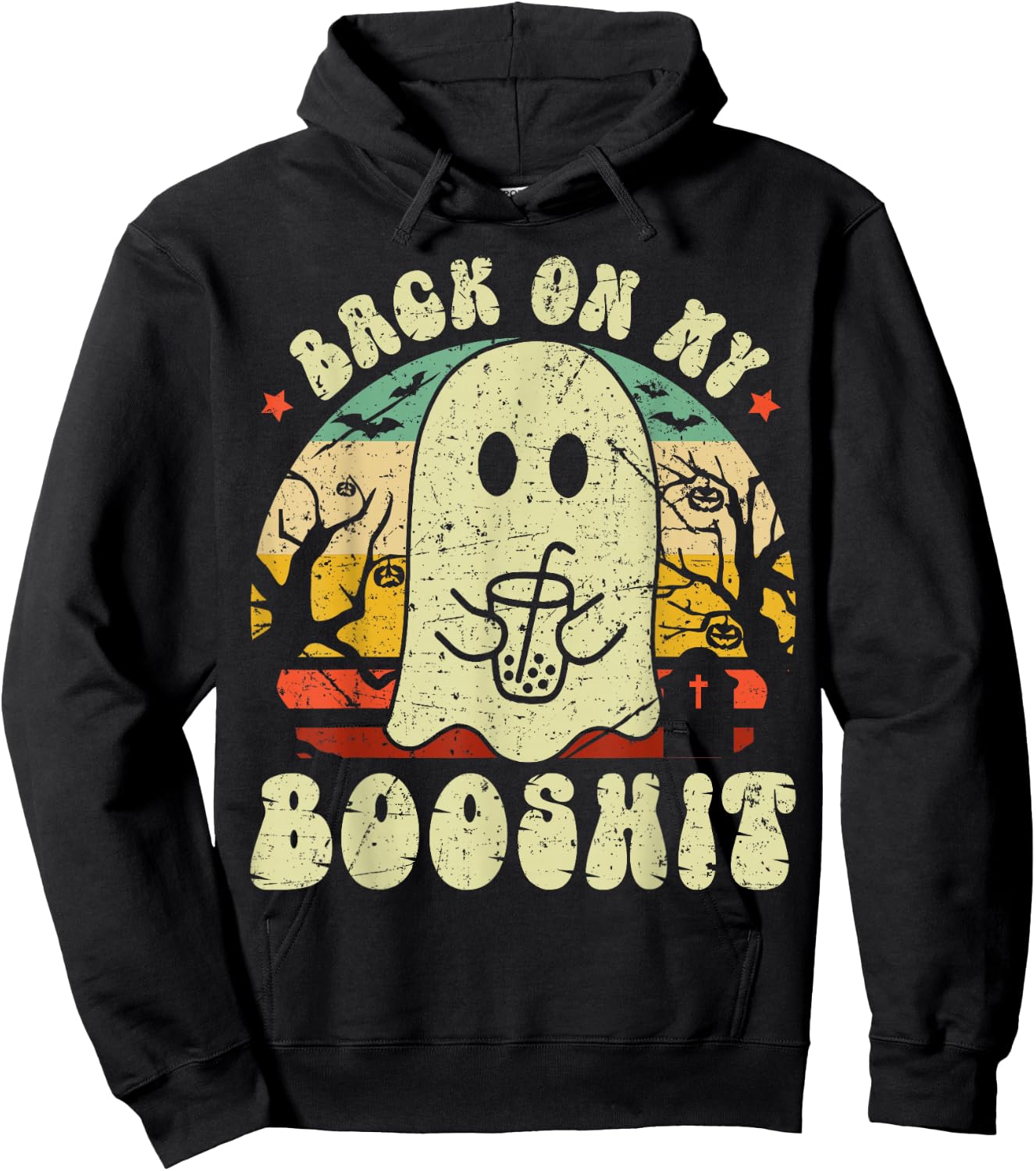 Back On My BooShit Funny Boo Ghost Halloween Costume Hoodie - Hoodie | Black