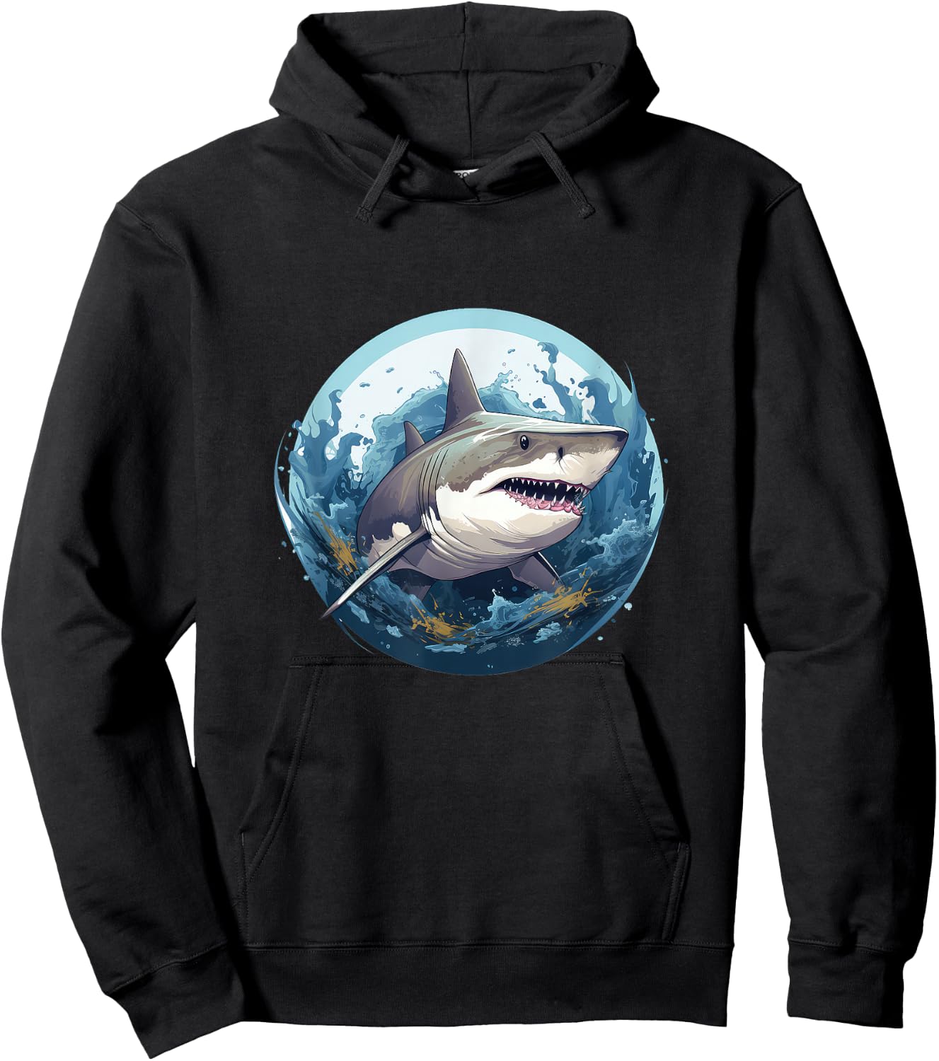 Vintage Shark Hoodie - Hoodie | Black