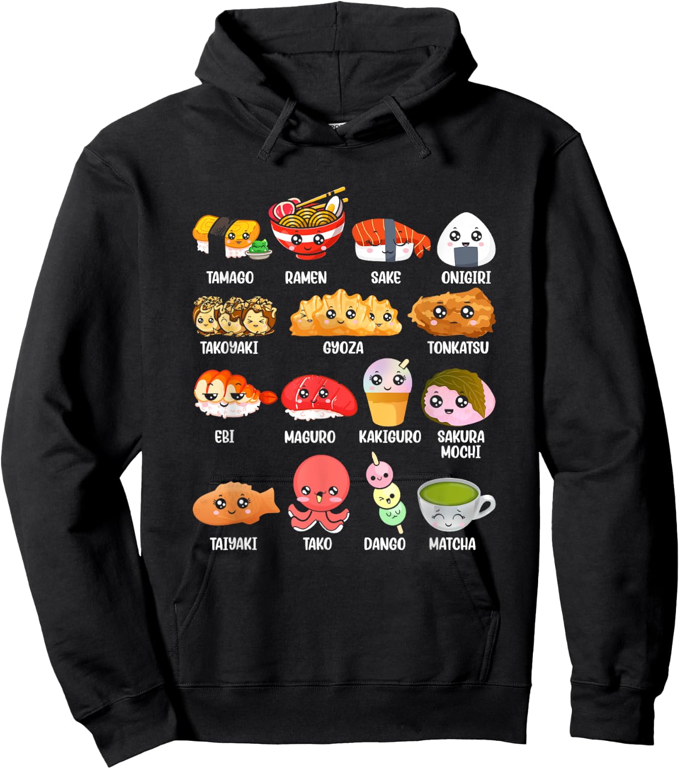 Funny Japanese Asian Food Fan Kawaii Ramen Sushi Japan Lover Hoodie - Hoodie | Black