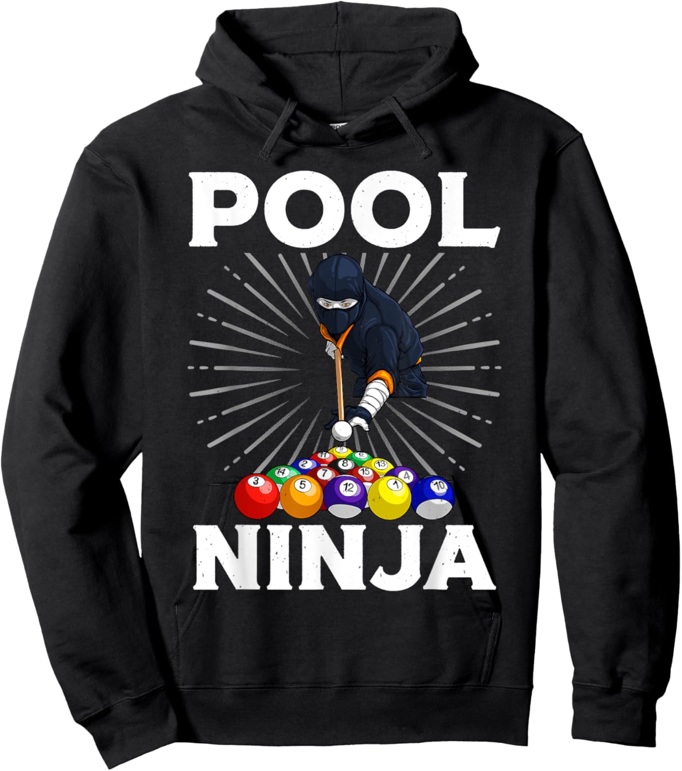 Cool Billiards Art Women Pool Player Ninja Billiard Hoodie - Hoodie | Black