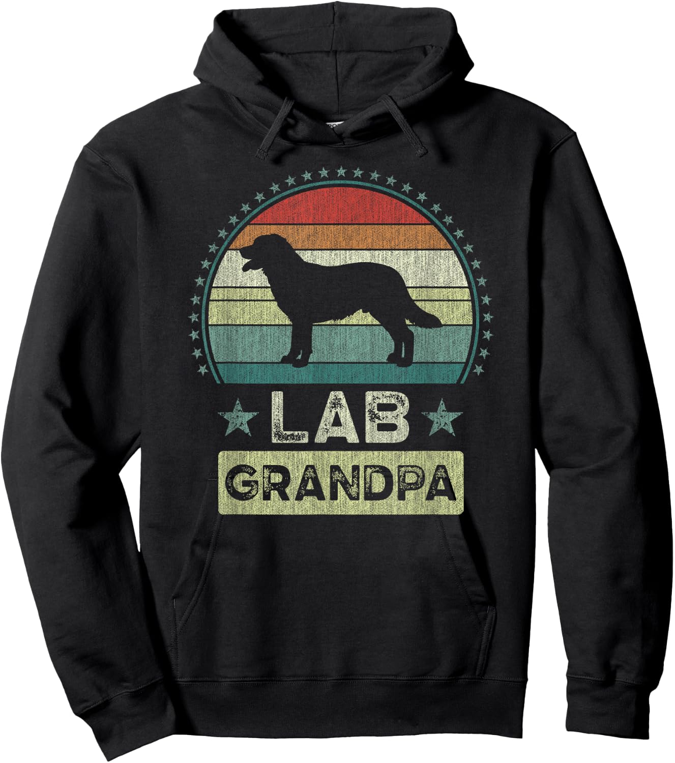 Lab Grandpa, Father's Day, Labrador Grandfather Hoodie - Hoodie | Black