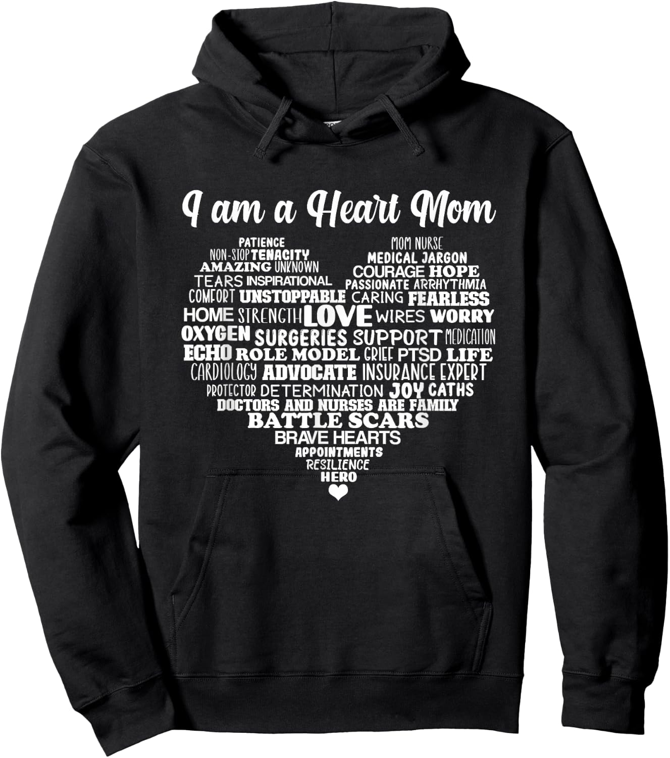 Heart Mom CHD Warrior Mother Congenital Heart Disease Mother Hoodie - Hoodie | Black