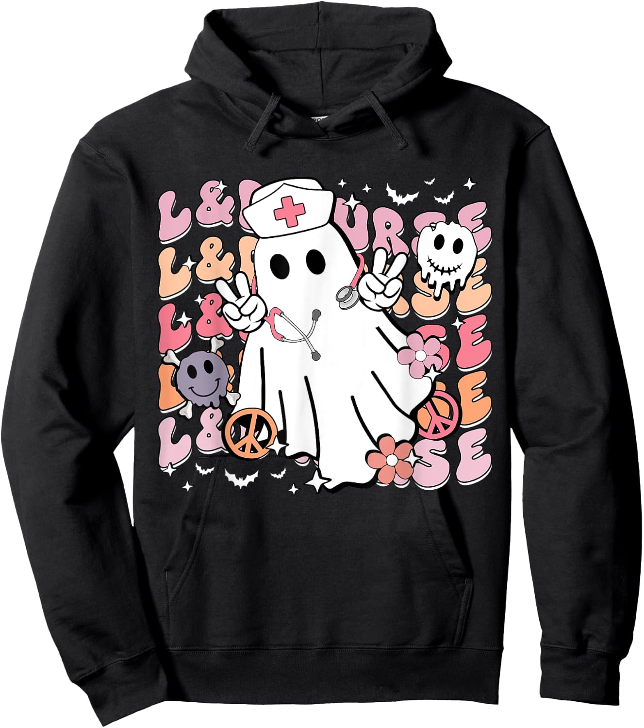Groovy Labor & Delivery Funny Halloween Costume L&D Nurse Hoodie - Hoodie | Black