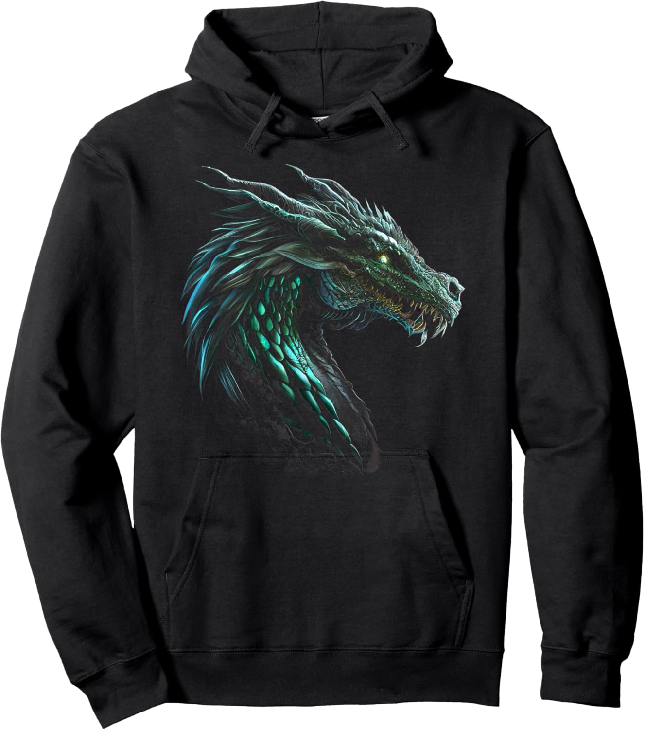 Cool Green Emerald Dragon Hoodie - Hoodie | Black