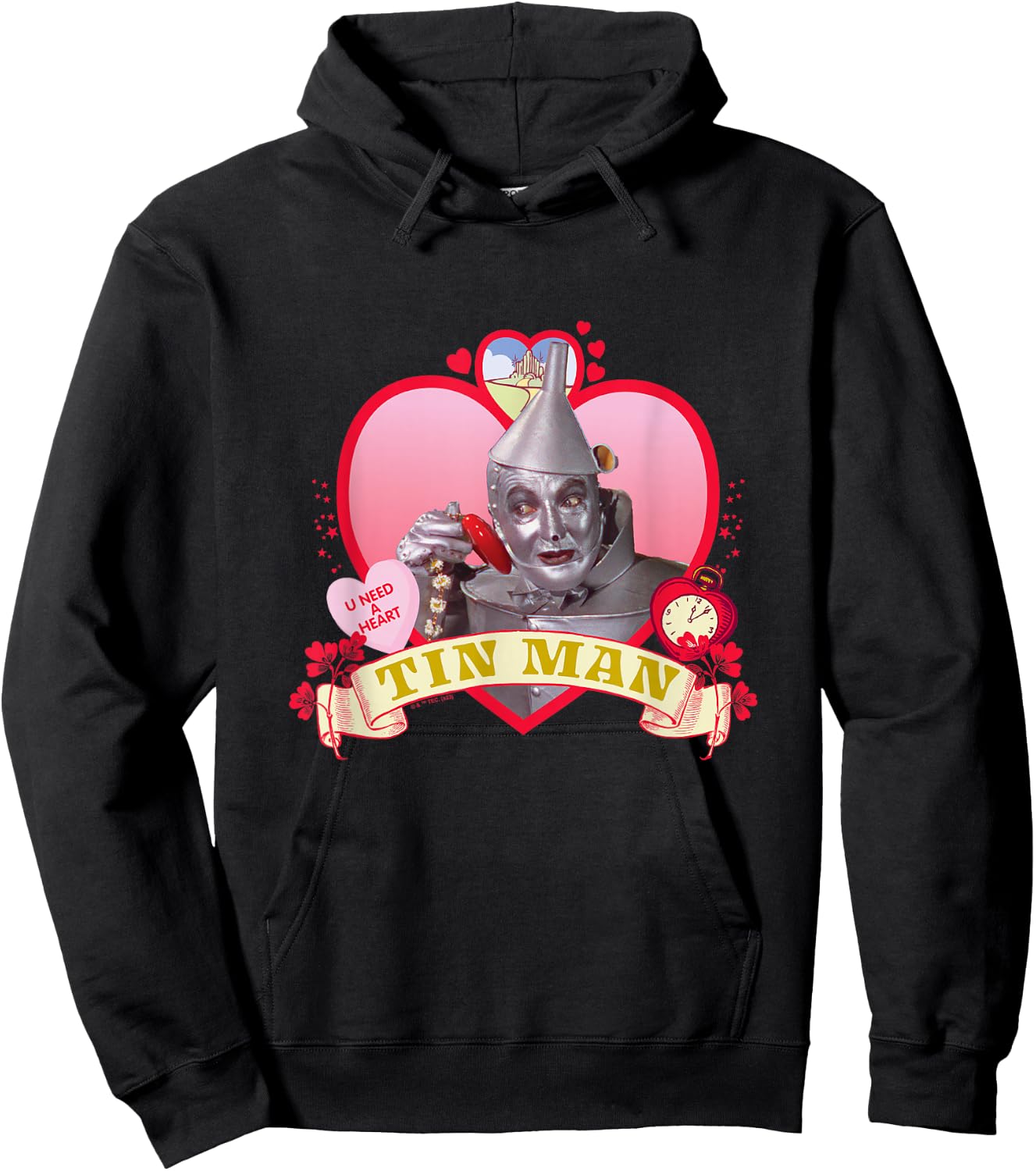 The Wizard of Oz - Heart Tin Man Hoodie - Hoodie | Black