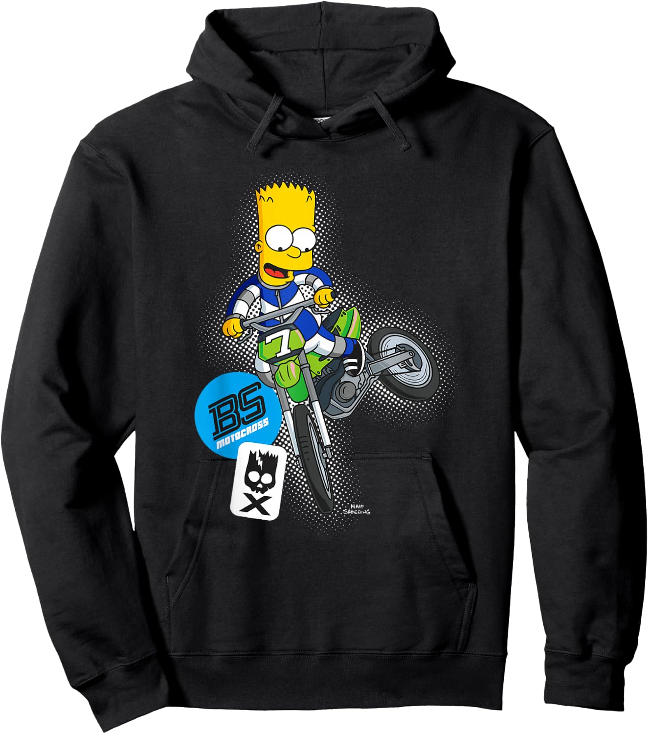 The Simpsons Bart Simpson BMX Motocross Racing Hoodie - Hoodie | Black