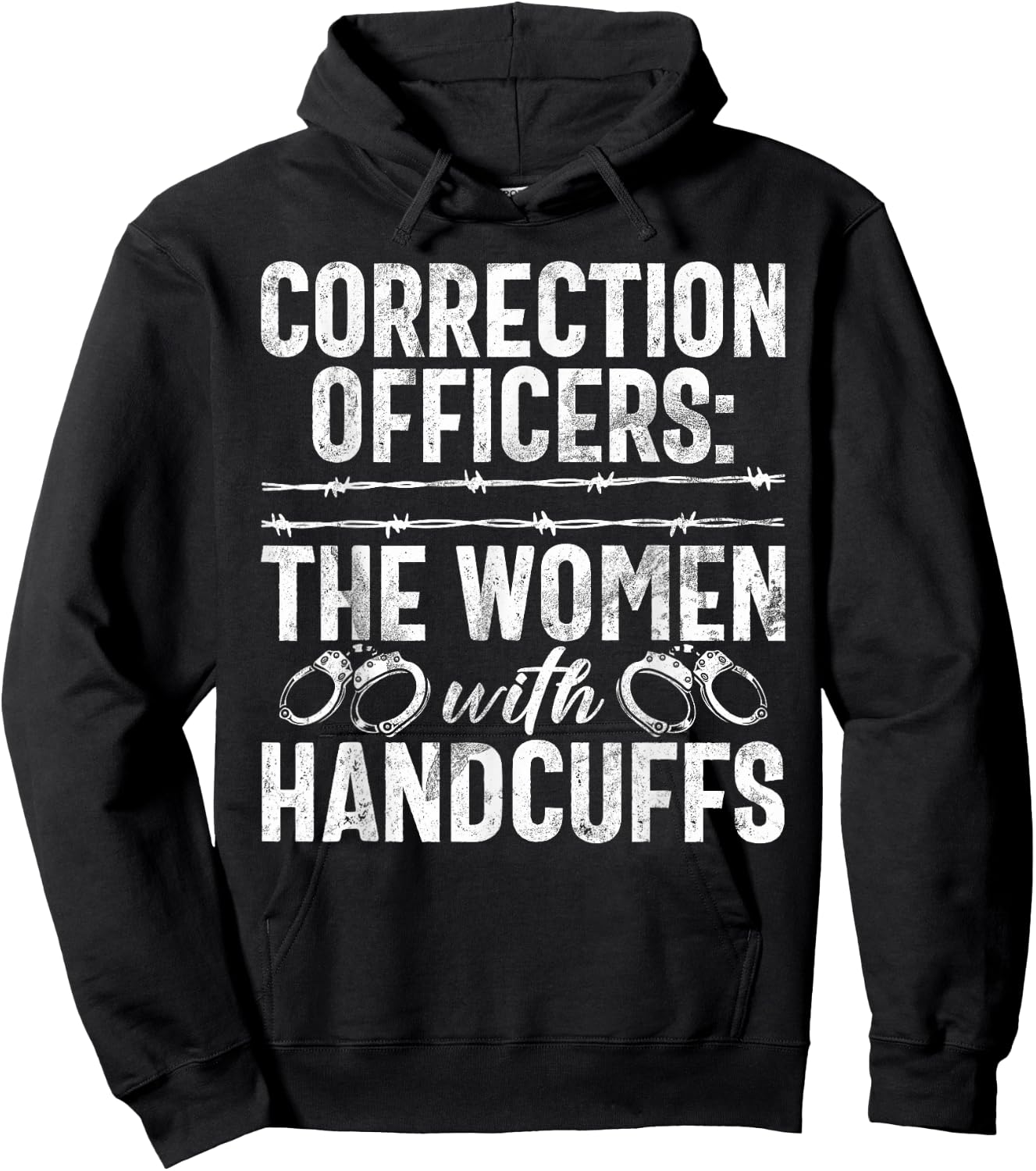 Correction Officers the Women with Handcuffs Correction Hoodie - Hoodie | Black