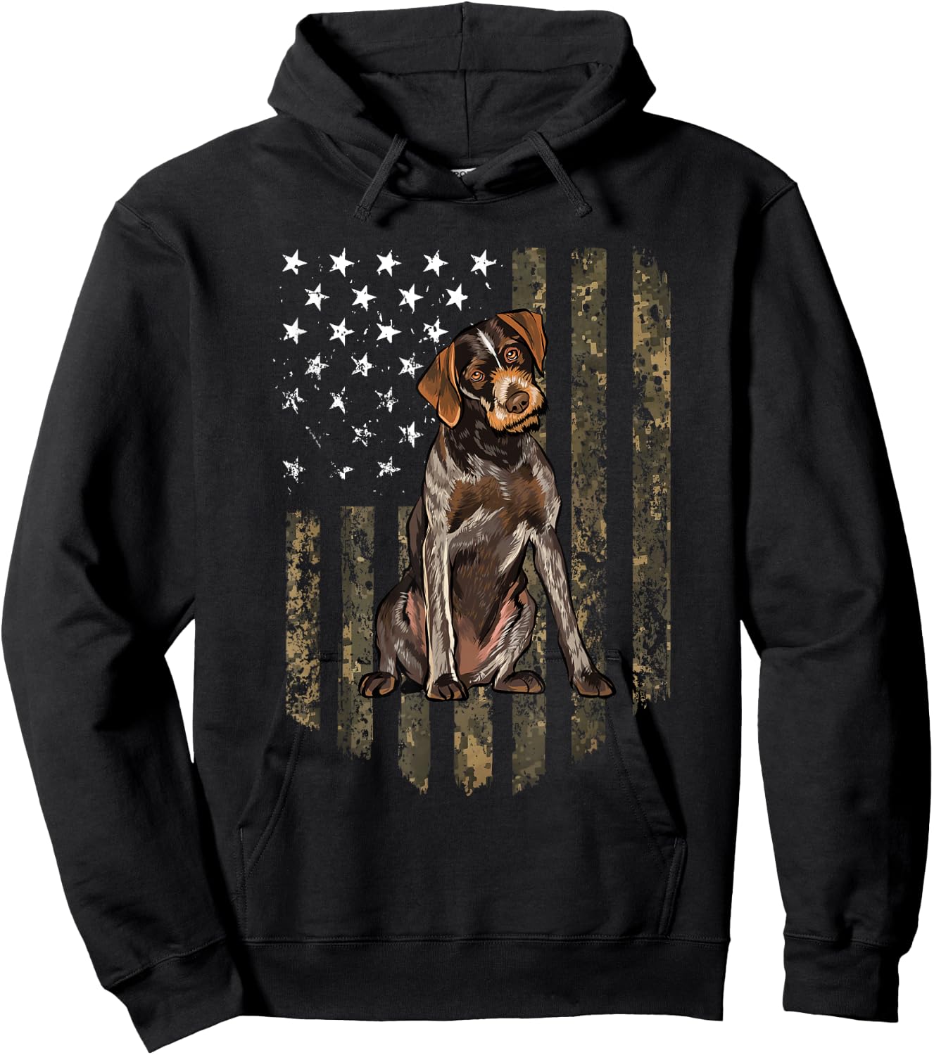 German Wire Hair Camouflage Colour Hoodie - Hoodie | Black