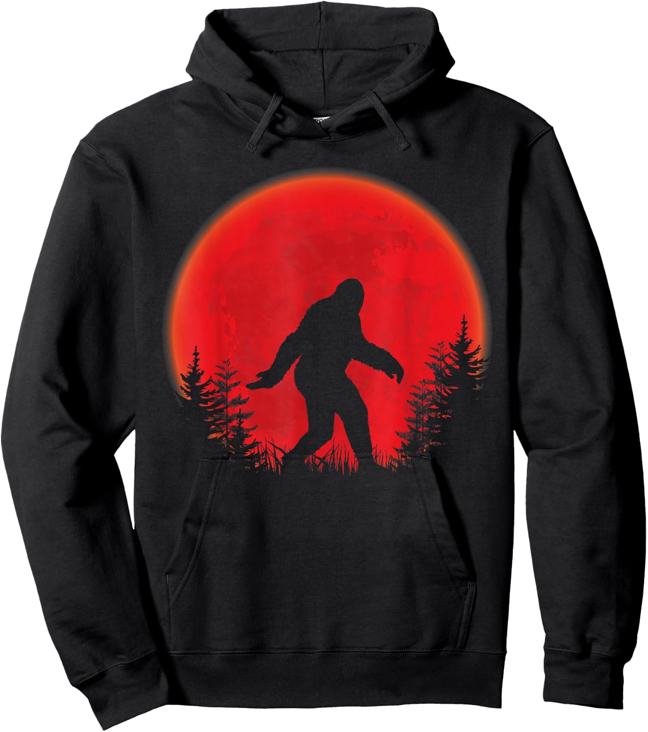 Halloween Shirt Boys Kids Blood Moon Bigfoot Hoodie - Hoodie | Black