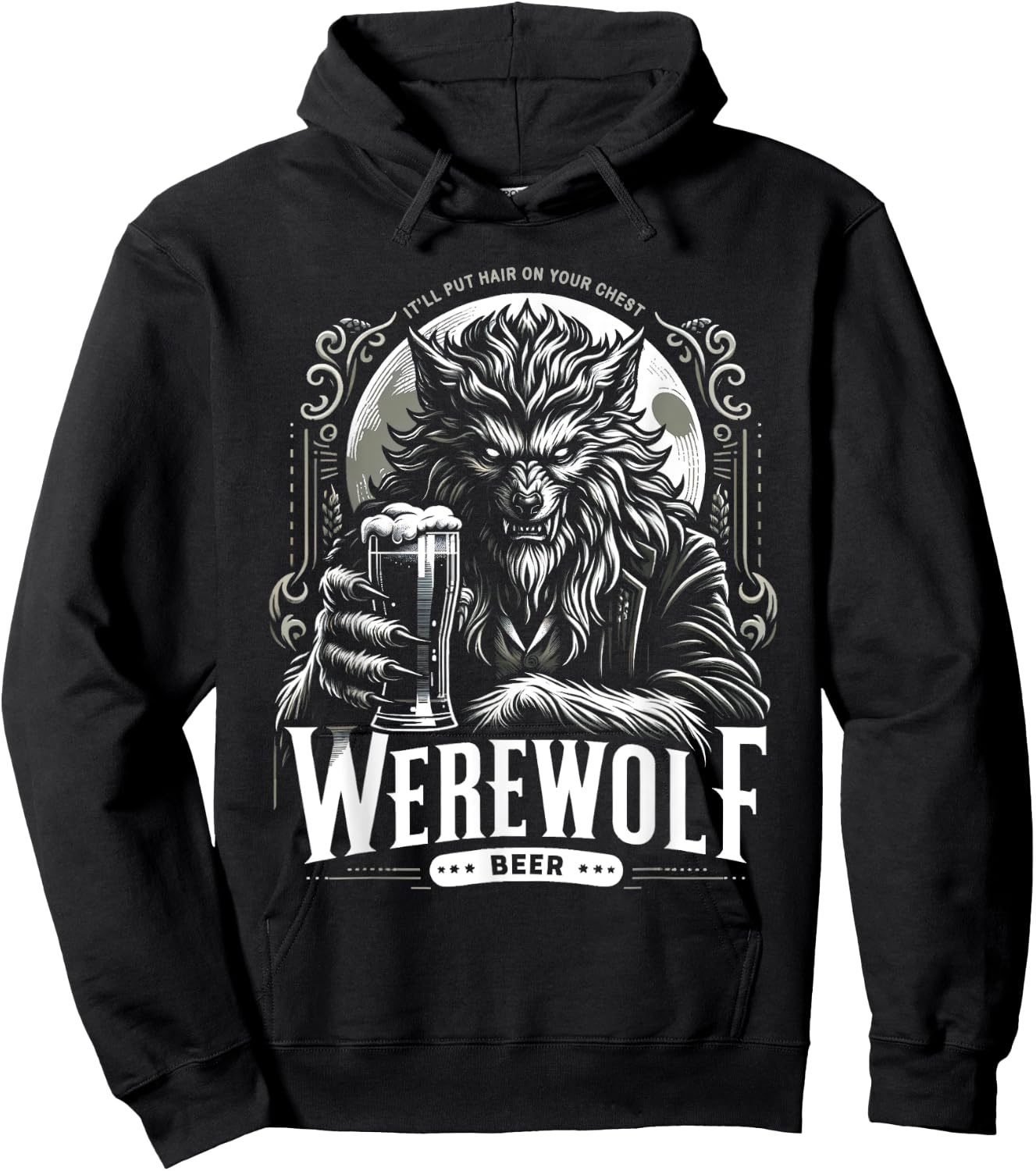 Funny Beer Brand Parody Werewolf Beer Hoodie - Hoodie | Black