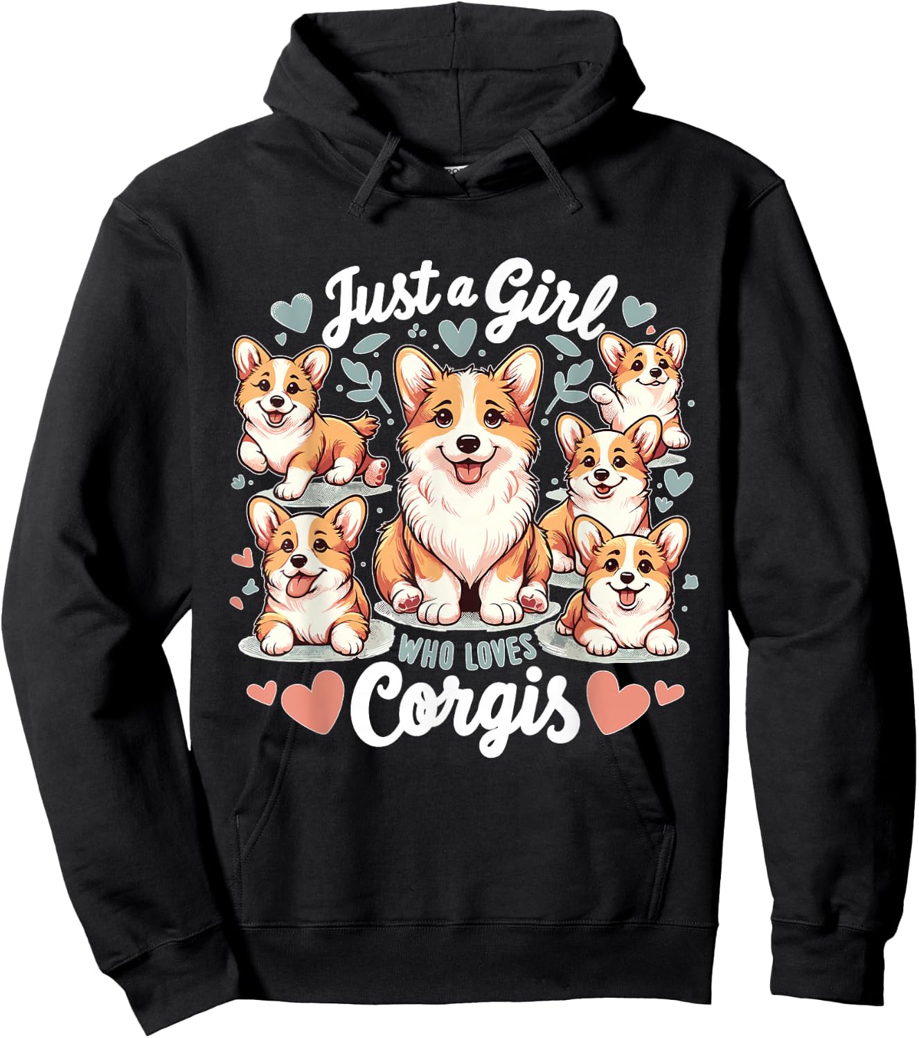 Just a Girl who Loves Corgis Hoodie - Hoodie | Black