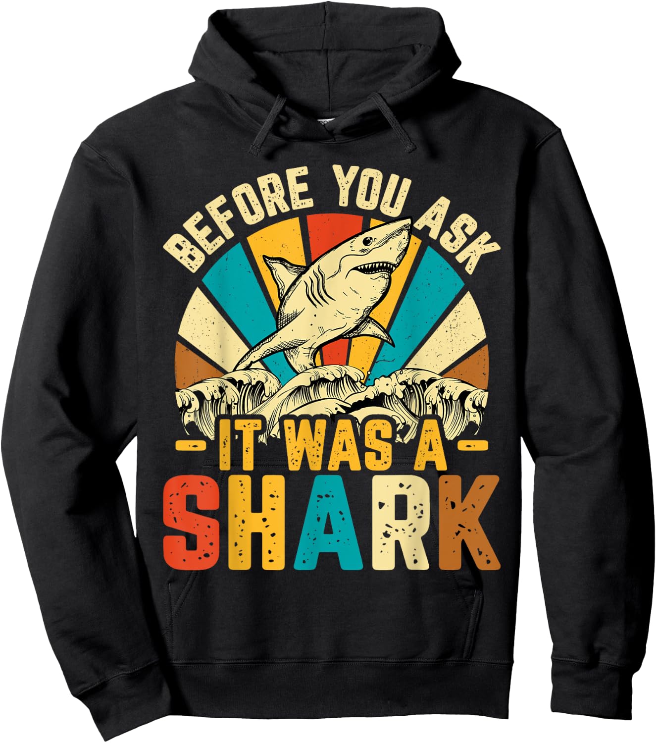 Amputee Before You Ask It Was a Shark - Retro Amputation Hoodie - Hoodie | Black