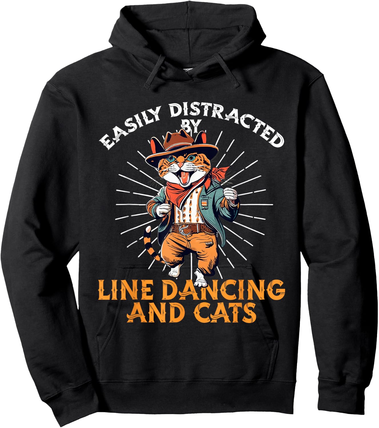 Easily distracted by line dancing and cats. Line Dance lover Hoodie - Hoodie | Black