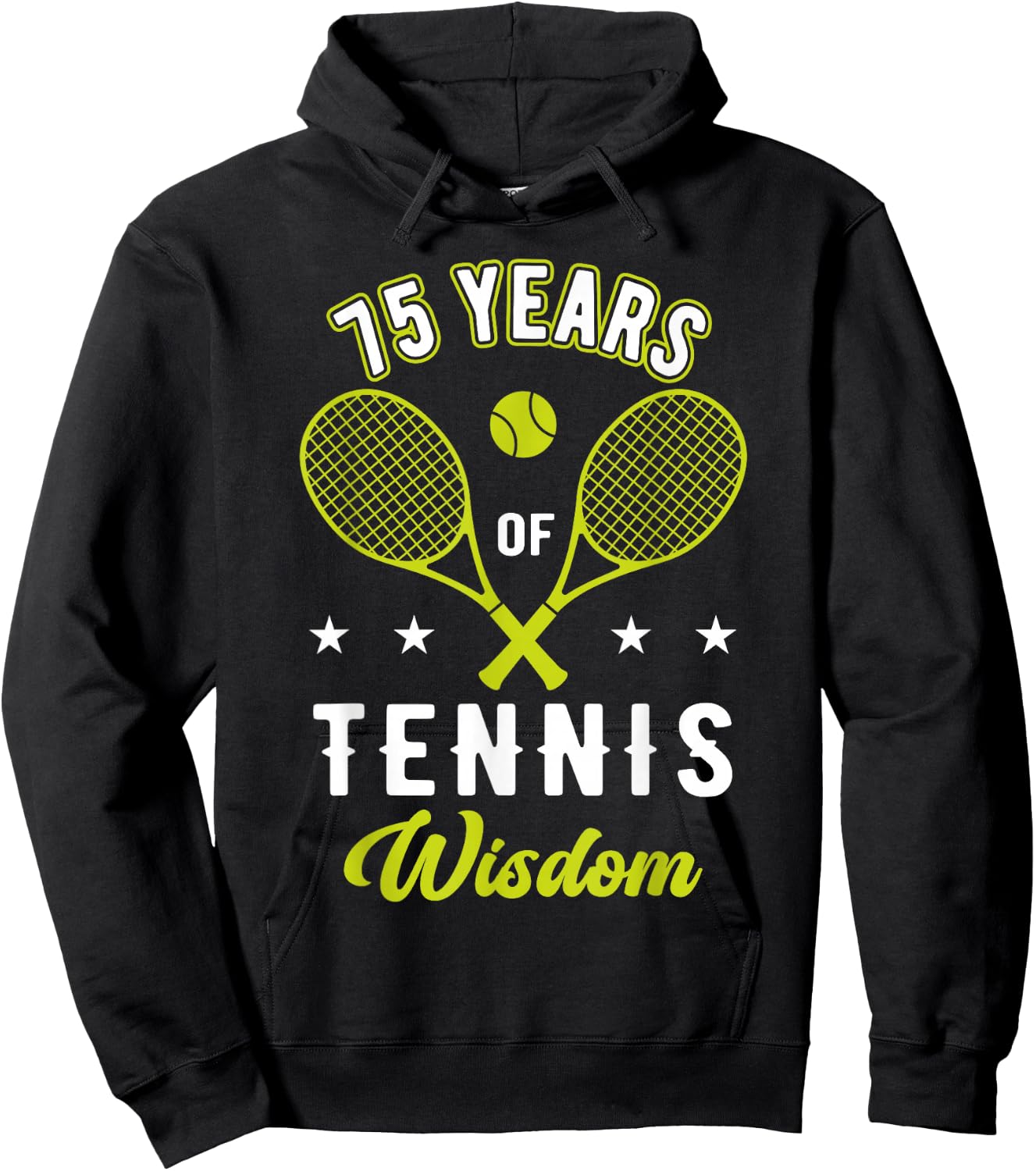 75 Years Tennis Wisdom Sport 75th Birthday Tennis Coach Hoodie - Hoodie | Black