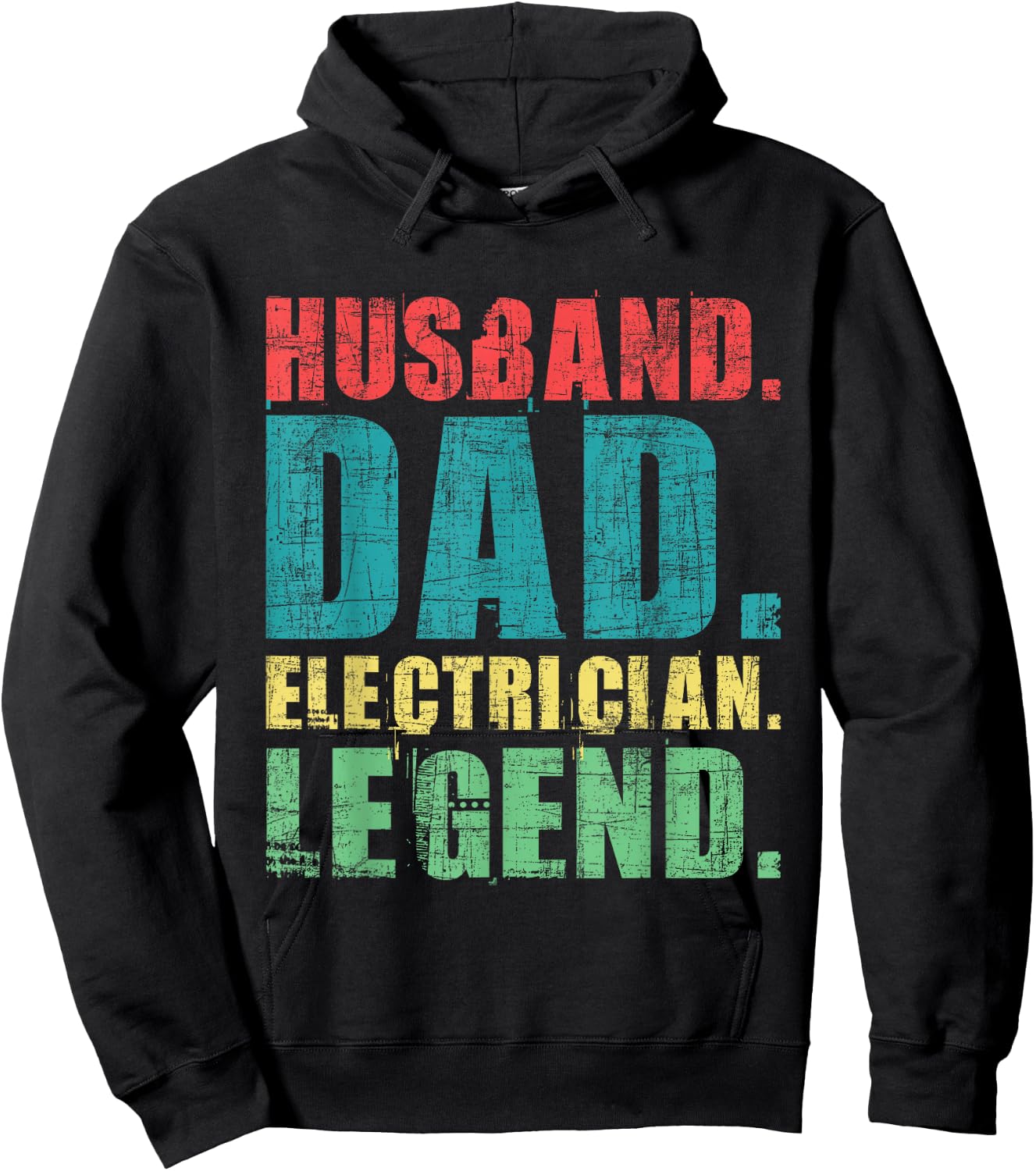Husband Dad Electrician Legend - Electrical Worker Wireman Hoodie - Hoodie | Black