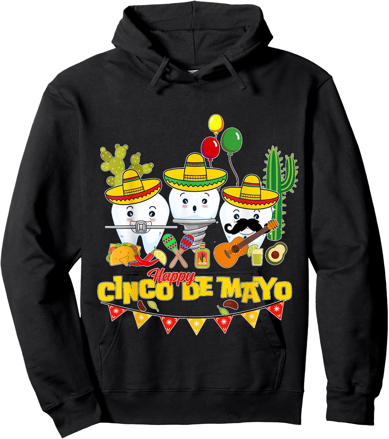 Funny Dental assistant Dentist Dental student Cinco de mayo Hoodie - Hoodie | Black