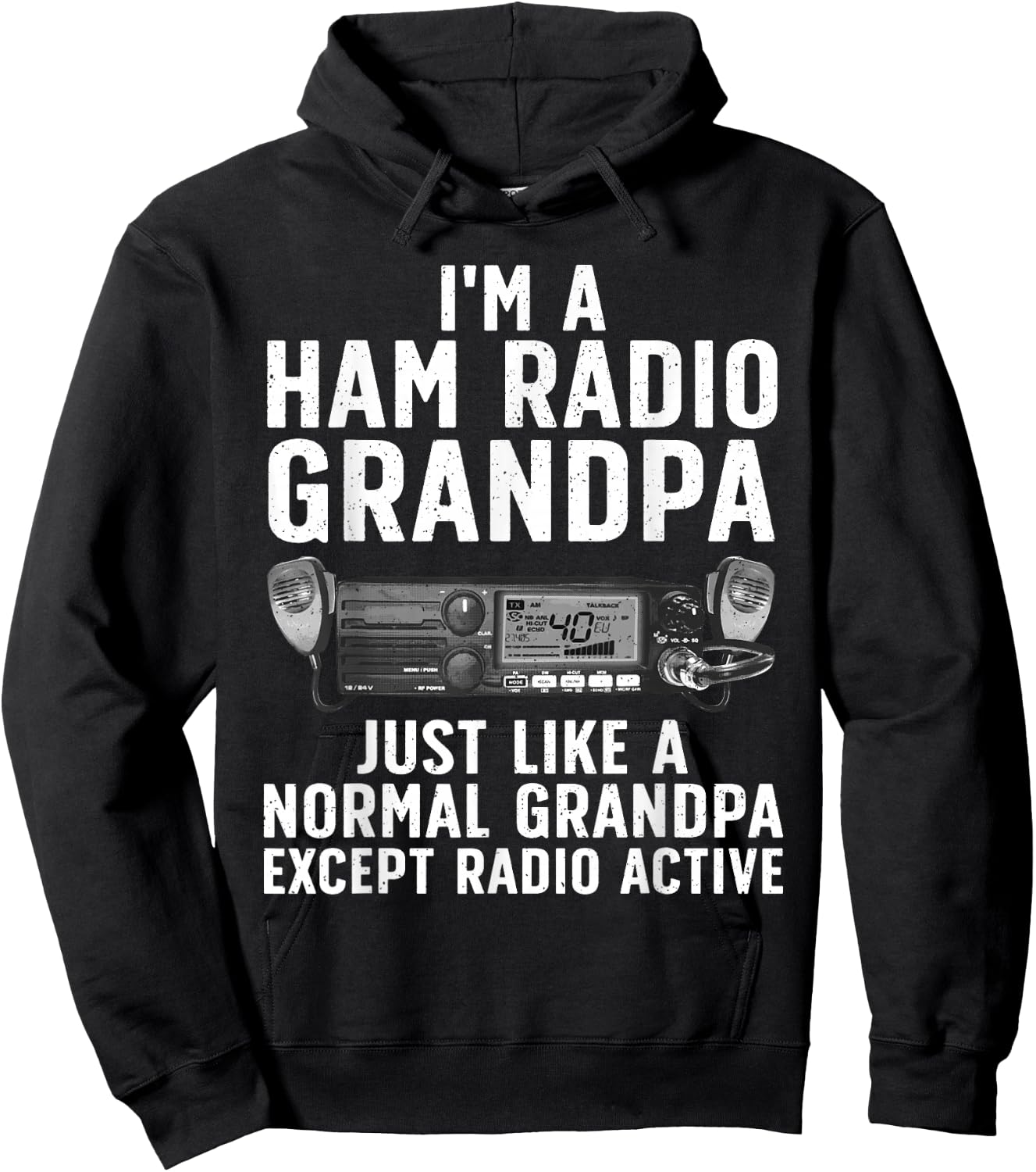 Funny Ham Radio Art for Grandpa Ham Operator Amateur Radio Hoodie - Hoodie | Black