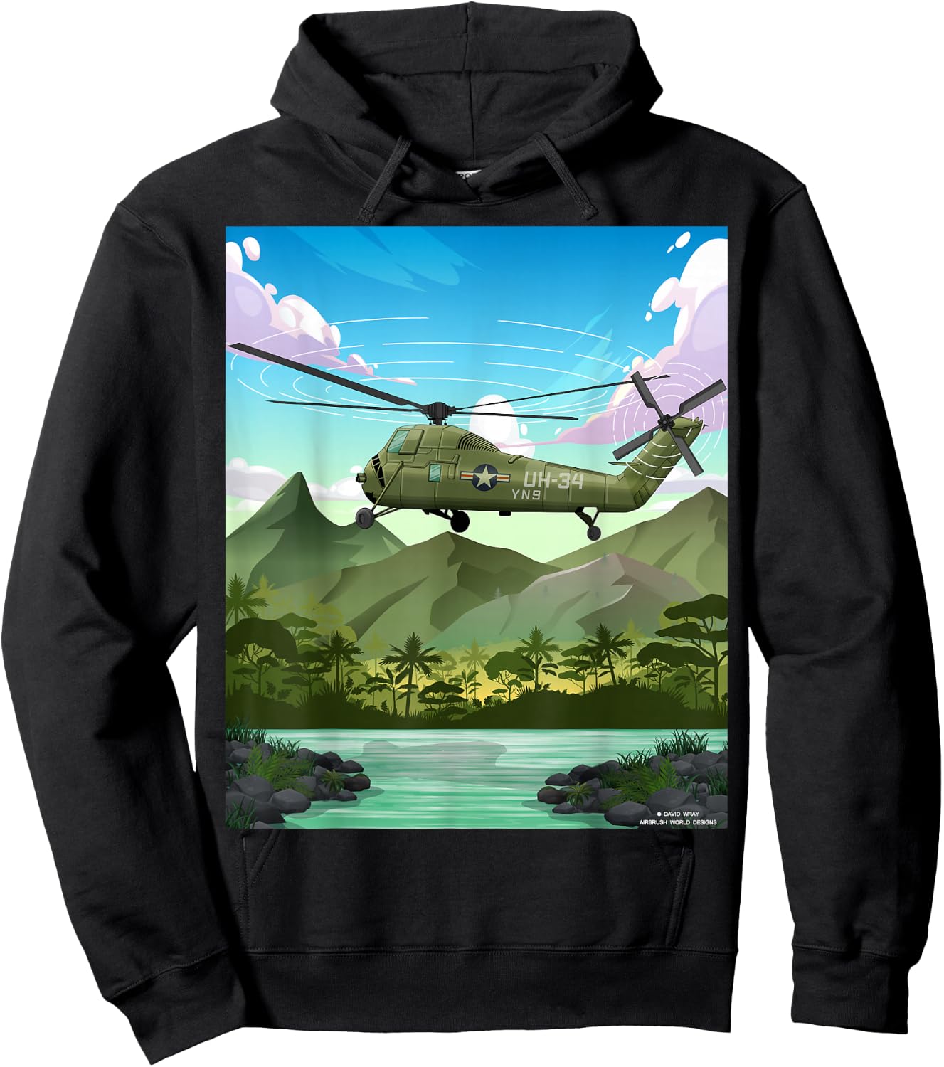 Vietnam War Military Helicopter Armed Forces Veterans Gift Hoodie - Hoodie | Black