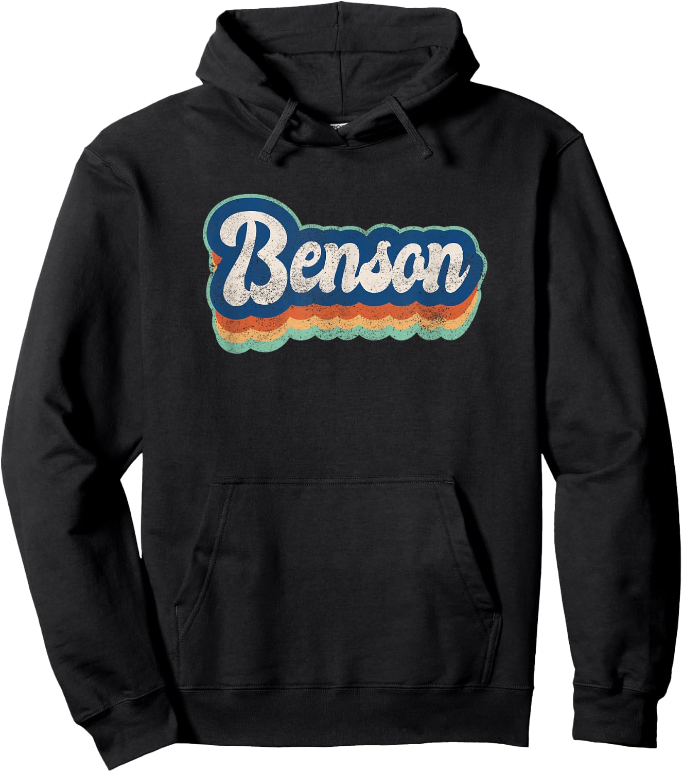 Benson First Name Boy Vintage Style 70s 80s Personalized Hoodie - Hoodie | Black