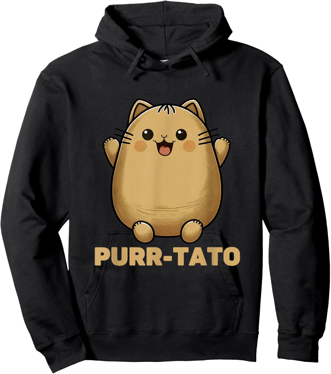 Cute Purr-Tato Potato Cat Lover Potato Lover Men Women Girls Kids Hoodie - Hoodie | Black