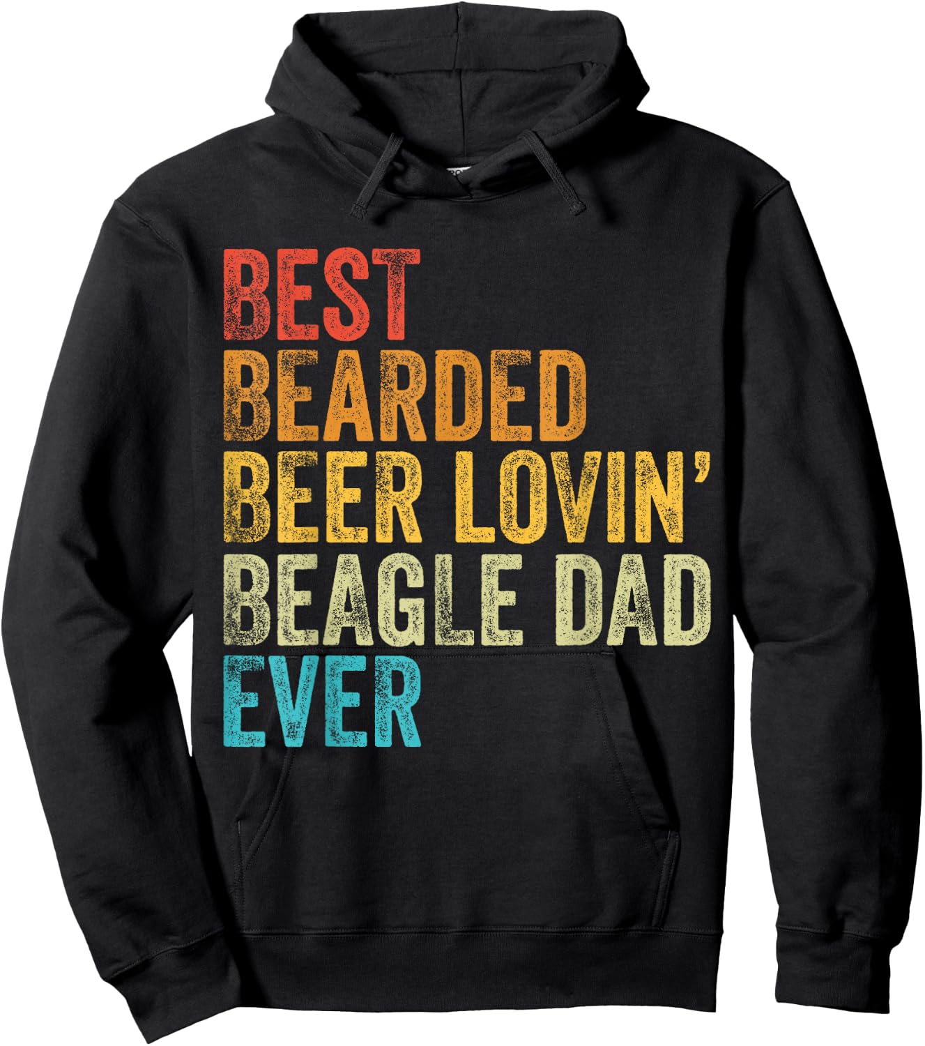 Best Bearded Beer Lovin Beagle Dad Pet Lover Dog Owner Retro Men Hoodie - Hoodie | Black