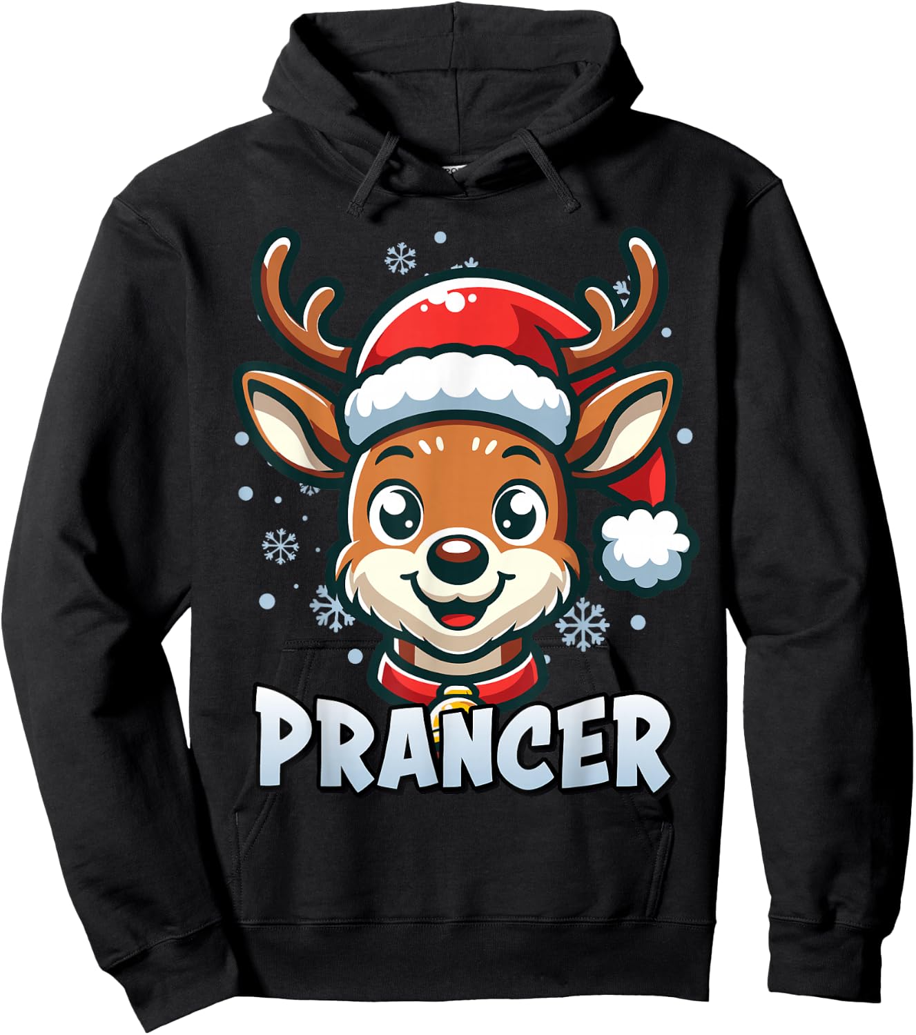 Santa’s Reindeer Prancer Xmas Group Costume Hoodie - Hoodie | Black