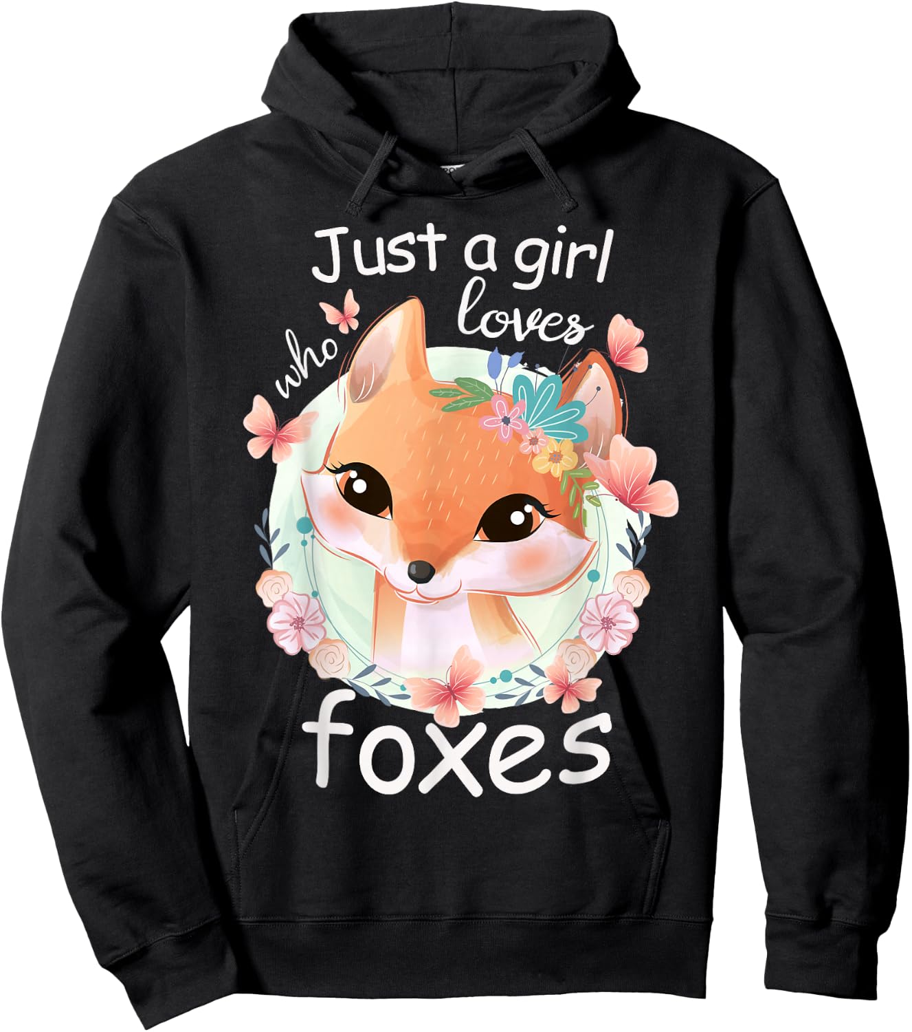 Smiling Fox - Just a Girl Who Loves Foxes Hoodie - Hoodie | Black