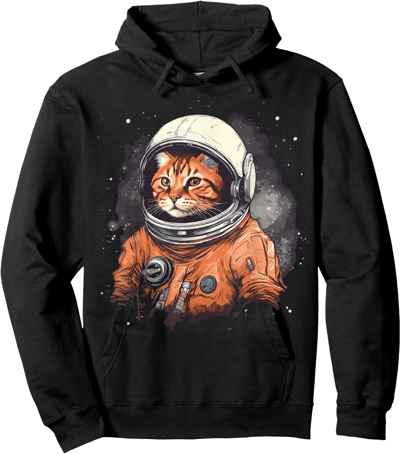 Red Cat In Astronaut Suit In Space Astronaut Cats Men Women Girls Kids Hoodie - Hoodie | Black