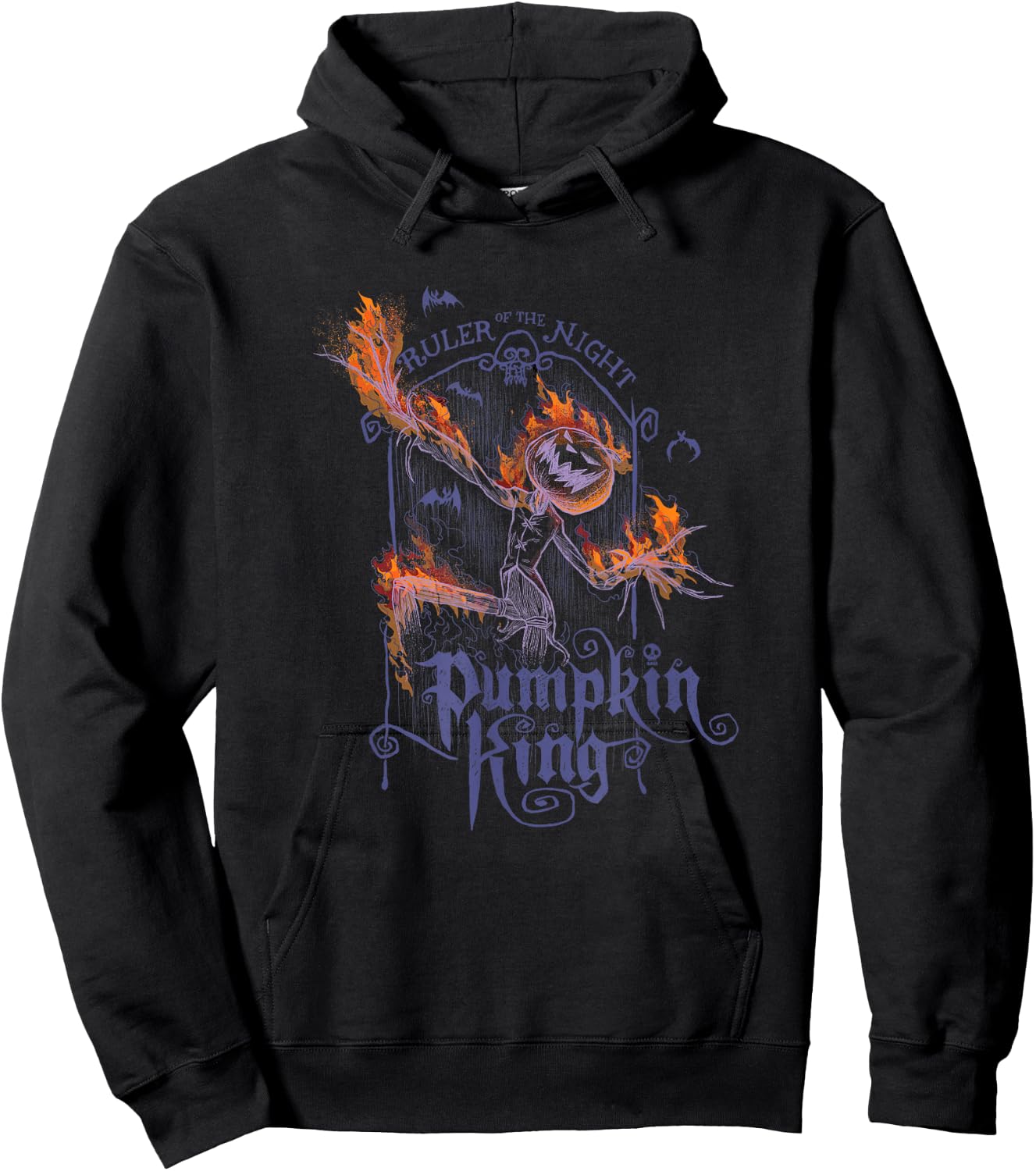 Disney The Nightmare Before Christmas Pumpkin King Flames Hoodie - Hoodie | Black