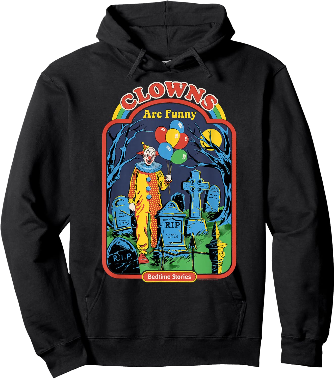 Steven Rhodes Clowns are Funny Graveyard Retro Dark Humor Hoodie - Hoodie | Black