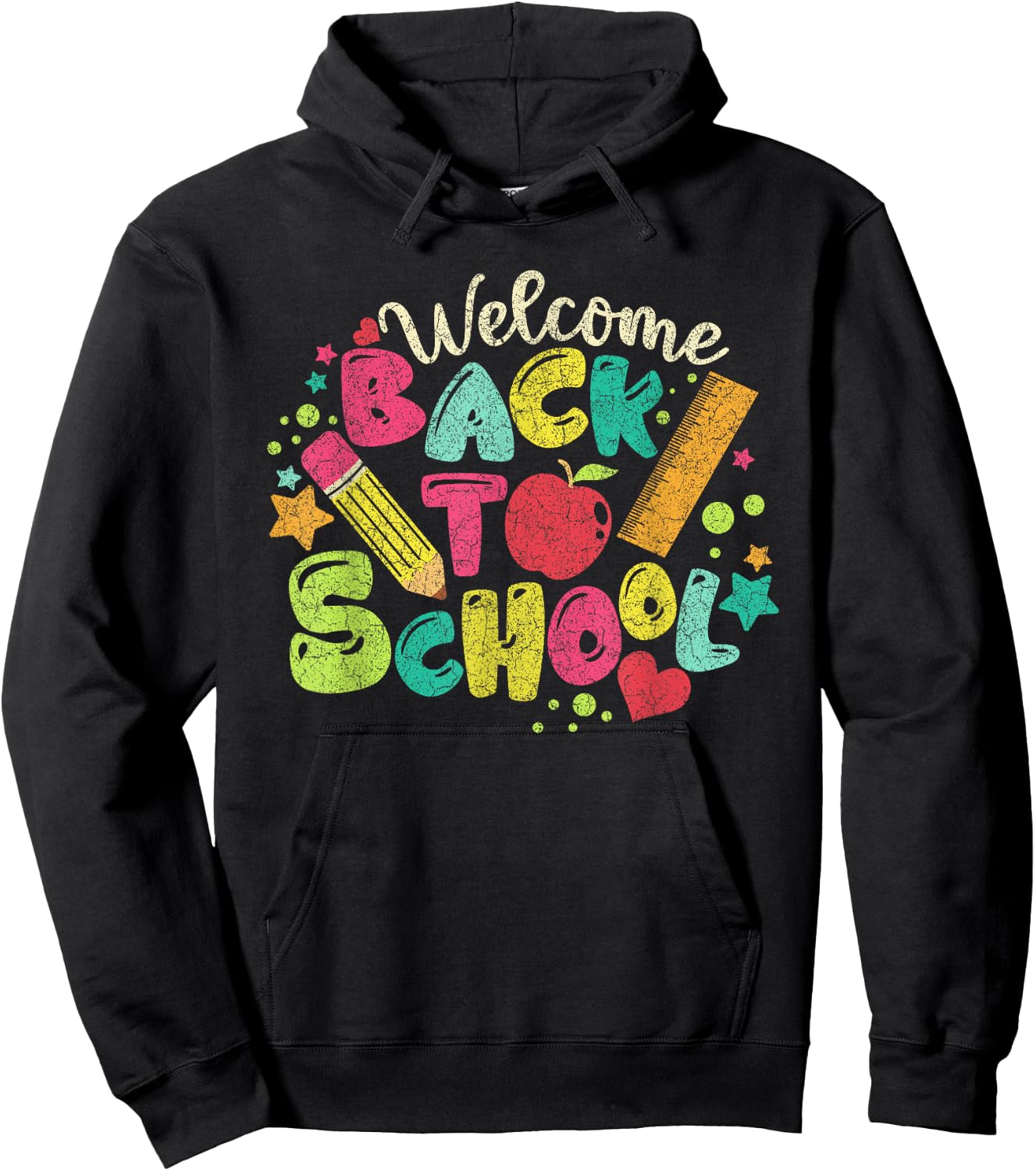 Welcome Back To School Ruler Pencil Kid Hoodie - Hoodie | Black