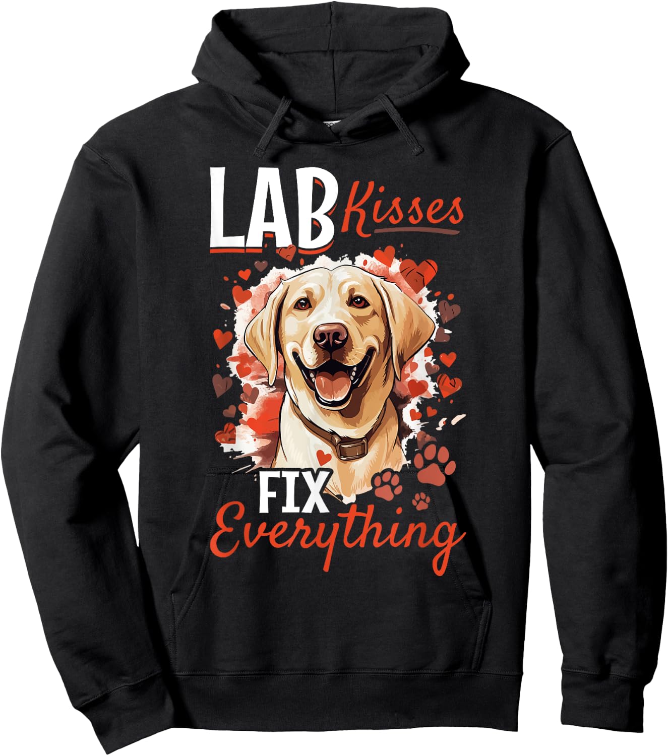Labrador Dog Breed Pet - Lab kisses fix everything Hoodie - Hoodie | Black