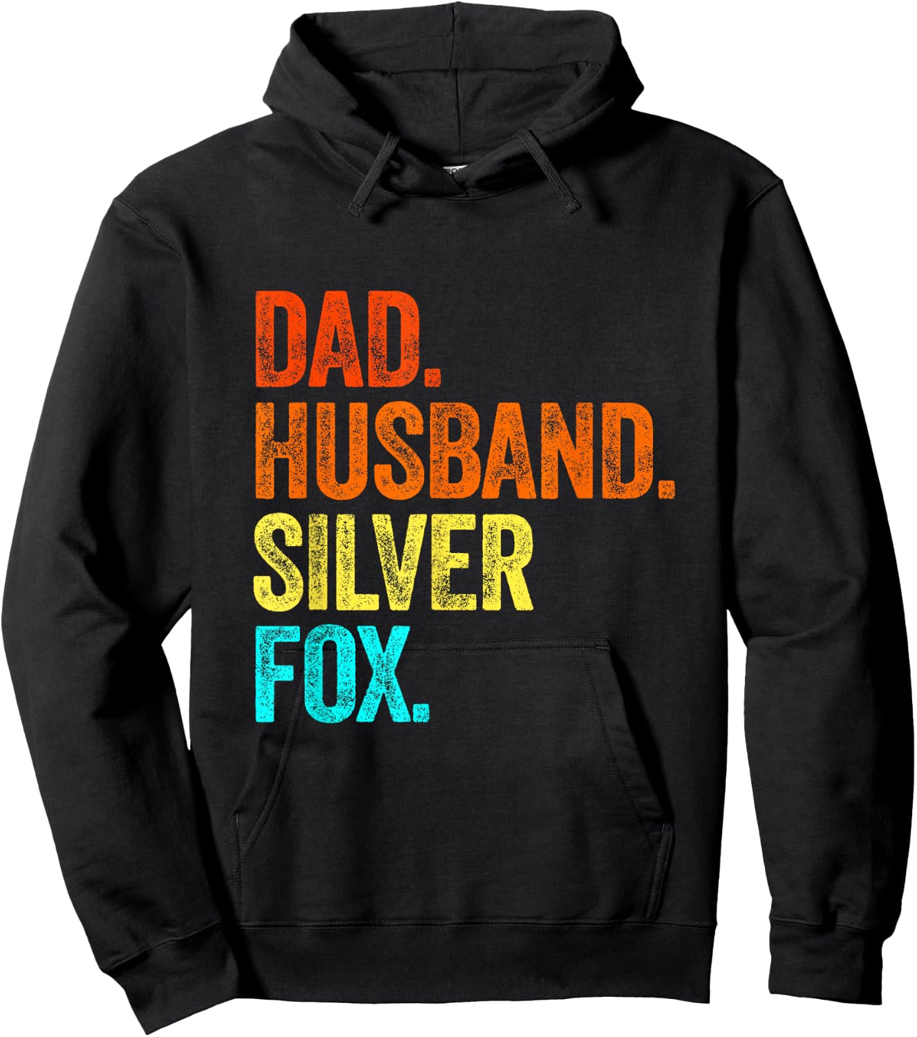 DADDY HUSBAND SILVER FOX fathers day birthday gray hair grey Hoodie - Hoodie | Black