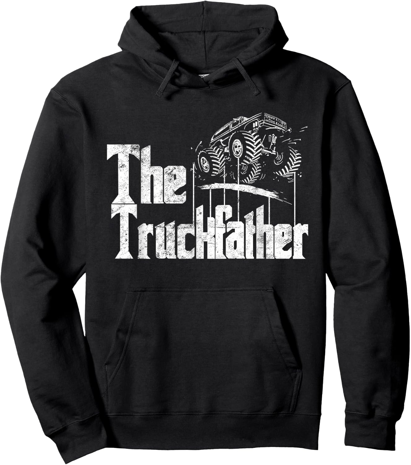 Monster Truck Jam Truckfather - Funny Dad Father UTE Pickup Hoodie - Hoodie | Black