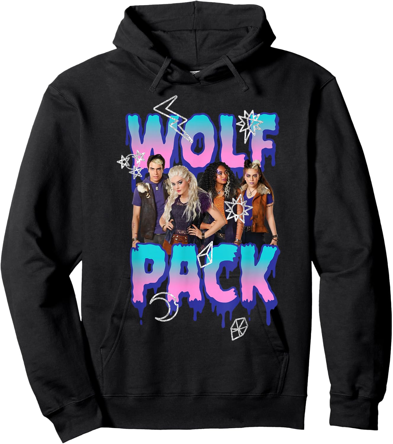 Disney Zombies Group Shot Wolf Pack Doodles Hoodie - Hoodie | Black