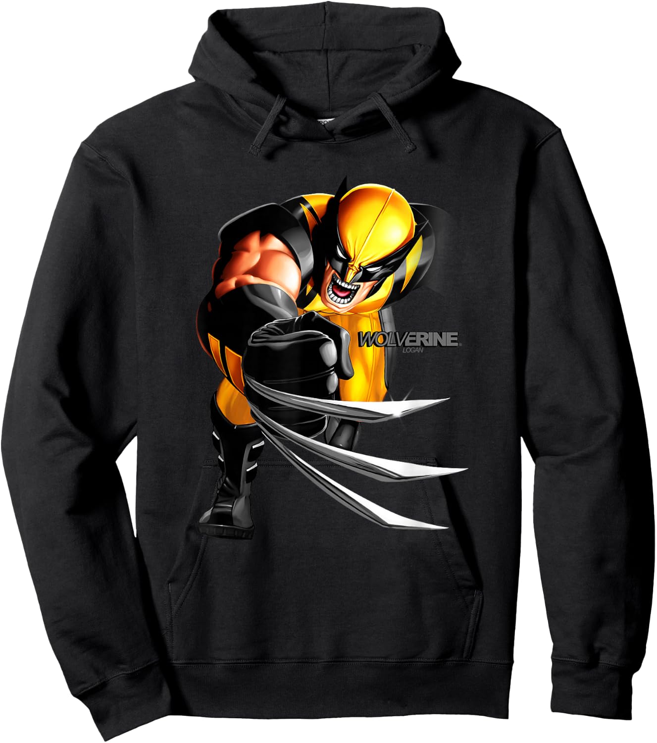 Marvel Wolverine Classic Ferocious Logan Claw Portrait Hoodie - Hoodie | Black